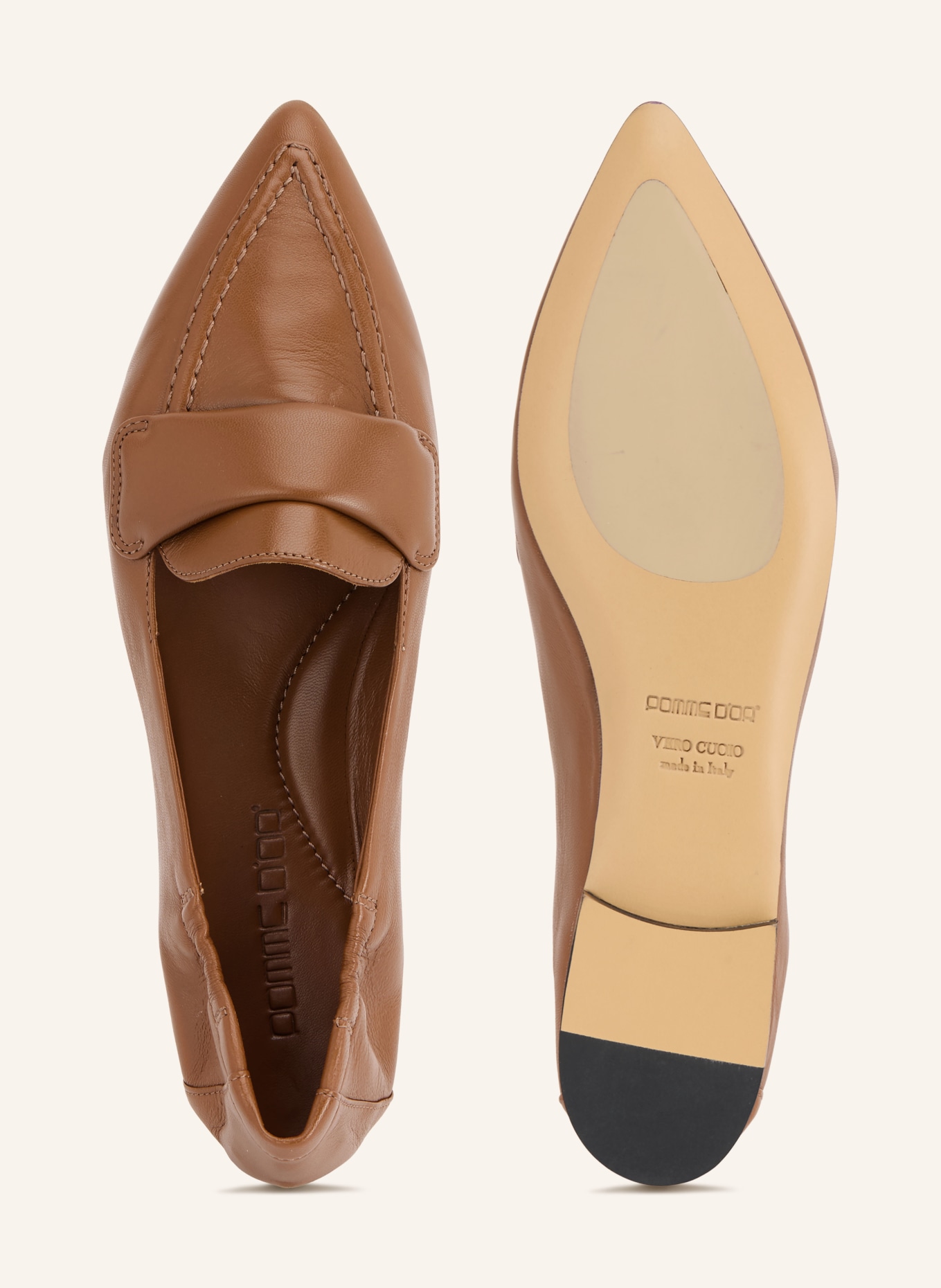 POMME D'OR Loafers GRACE: COGNAC