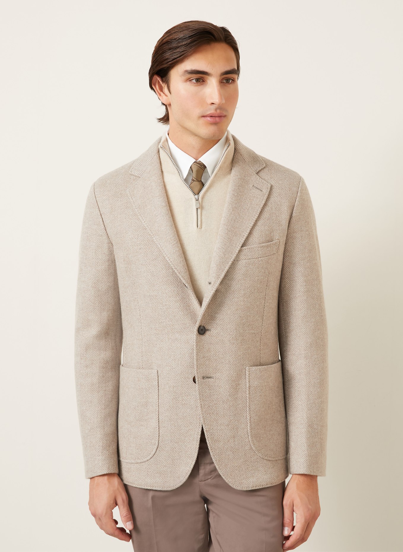 Brioni Cashmere-Sakko Slim Fit: BEIGE / CREME