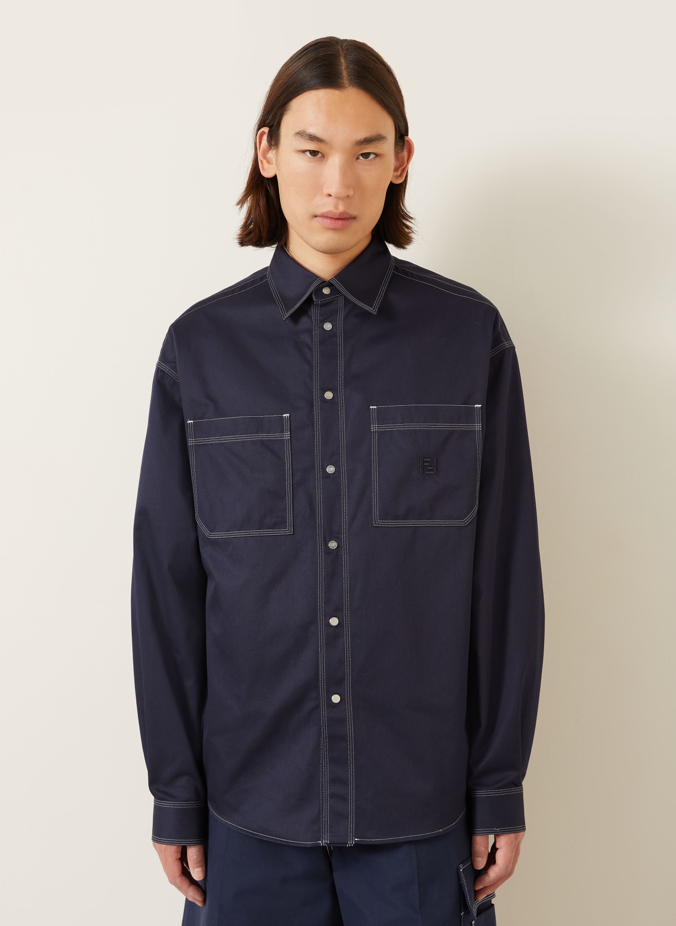 FENDI Overhemd Comfort Fit: DONKERBLAUW