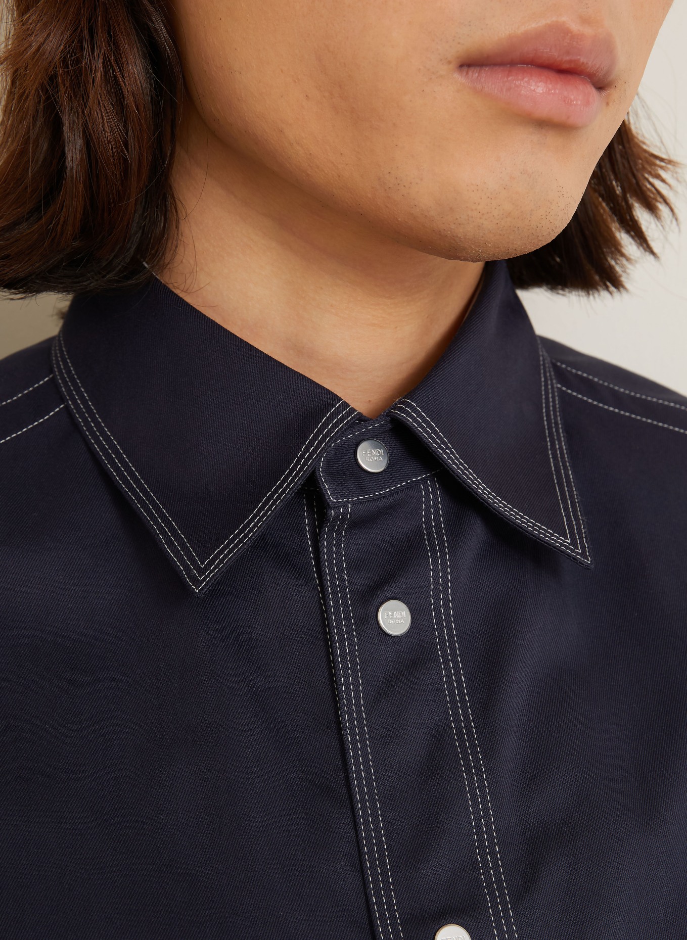 FENDI Overhemd Comfort Fit: DONKERBLAUW