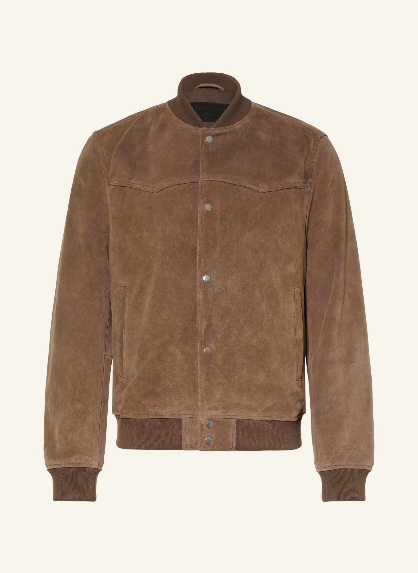 ALLSAINTS Jachetă de piele STAFFORD BOMBER: MARO ÎNCHIS