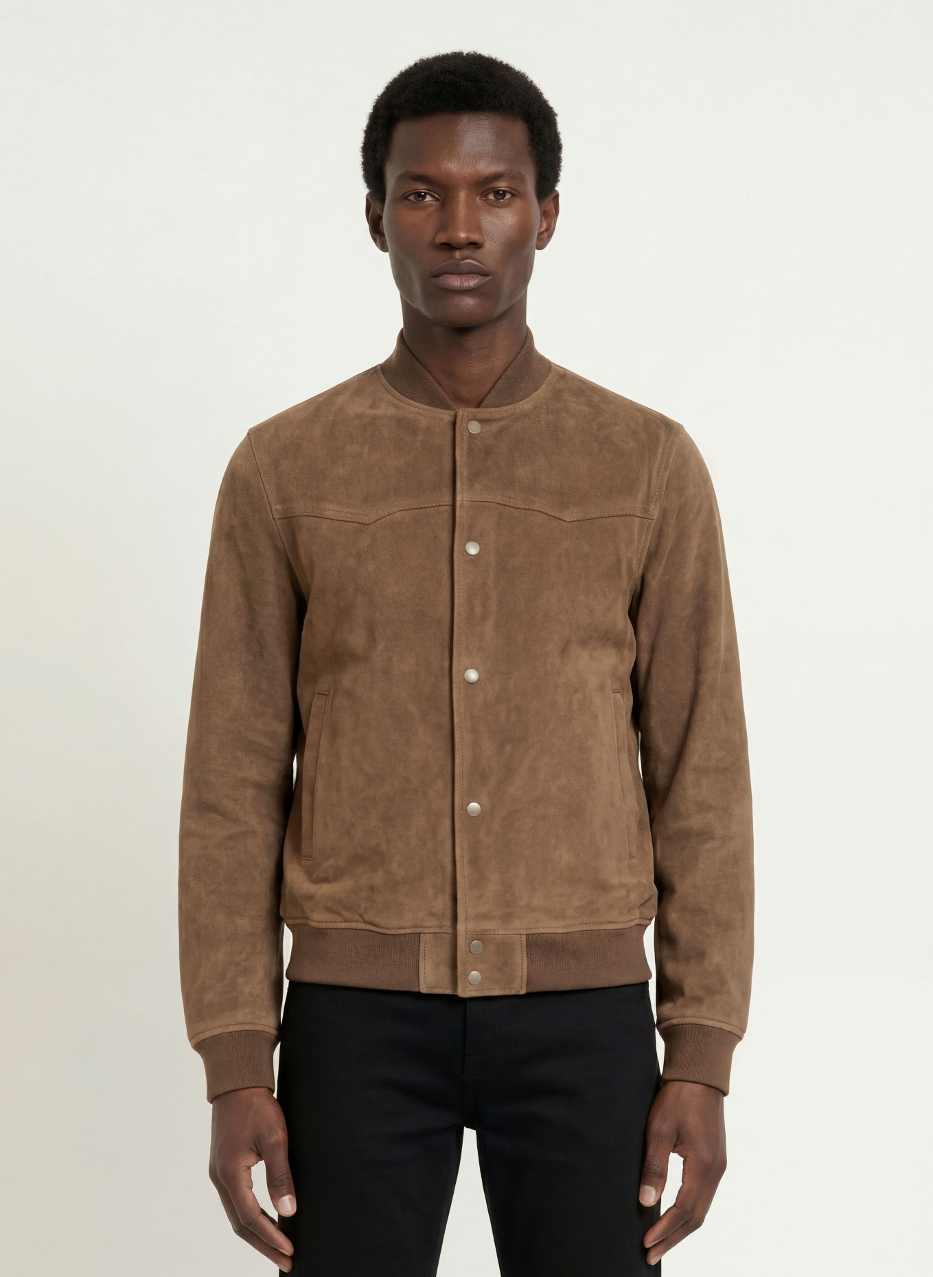 ALLSAINTS Jachetă de piele STAFFORD BOMBER: MARO ÎNCHIS