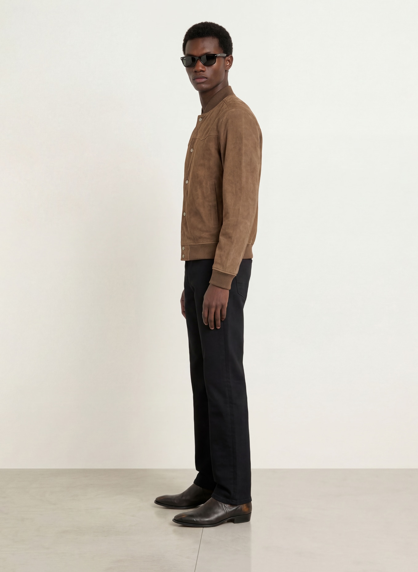 ALLSAINTS Jachetă de piele STAFFORD BOMBER: MARO ÎNCHIS