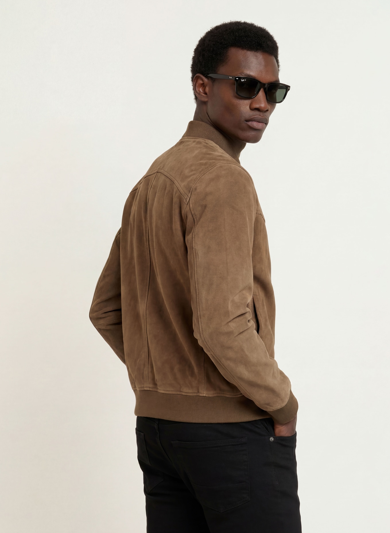 ALLSAINTS Jachetă de piele STAFFORD BOMBER: MARO ÎNCHIS