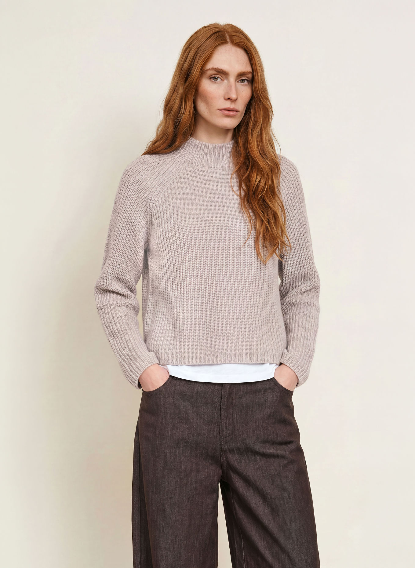 darling harbour Pullover: light taupe melange