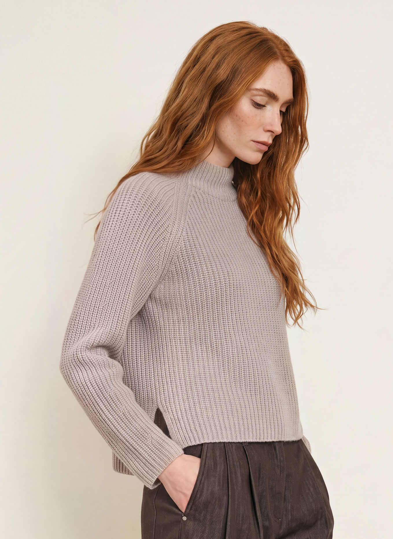 darling harbour Pullover: light taupe melange