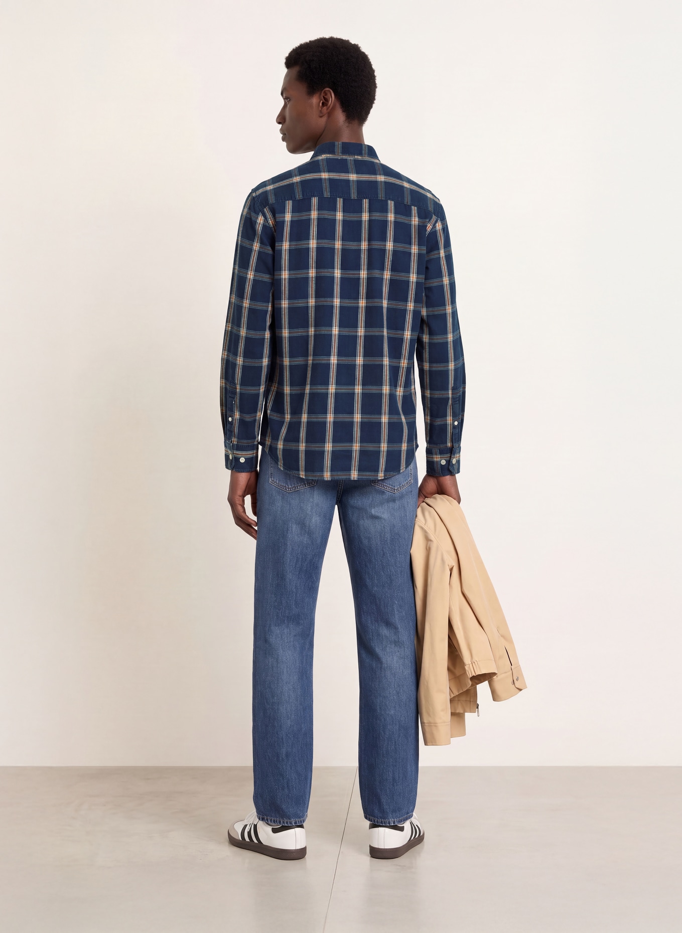 camel active Hemd Regular Fit: DUNKELBLAU / DUNKELORANGE / WEISS