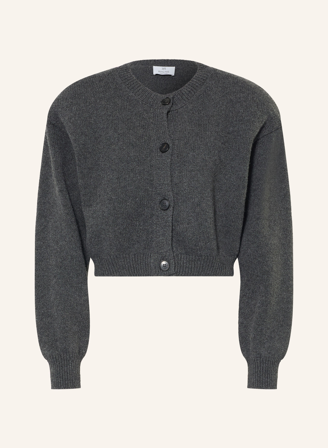 RHÚNE Strickjacke LUNE: DUNKELGRAU