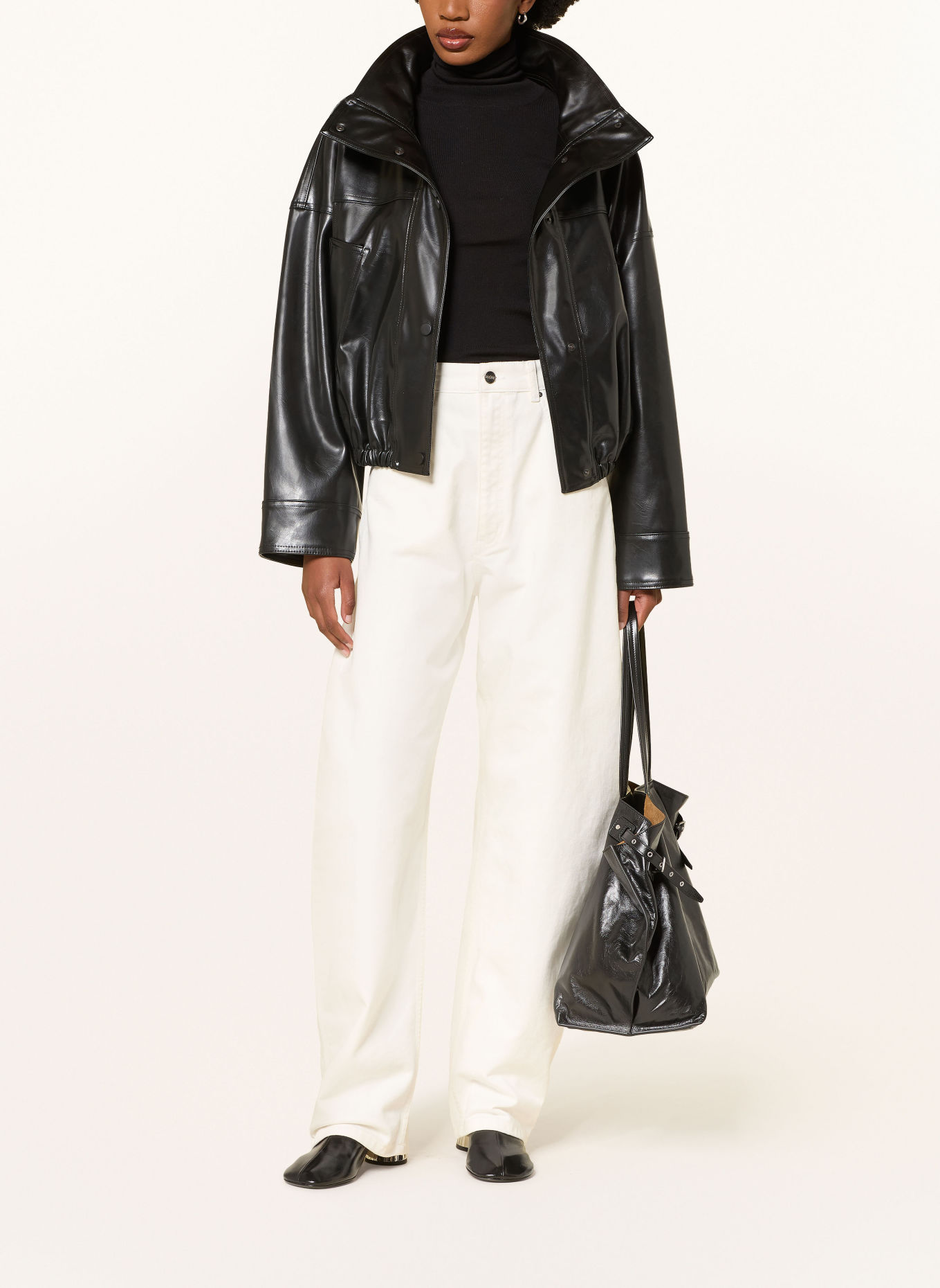 RHÚNE Blouson JESSY aspect cuir: NOIR