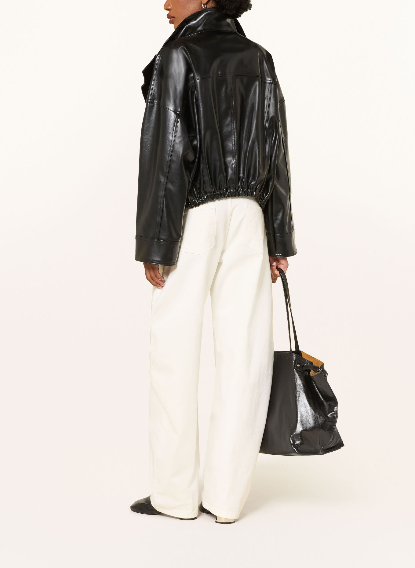 RHÚNE Blouson JESSY aspect cuir: NOIR