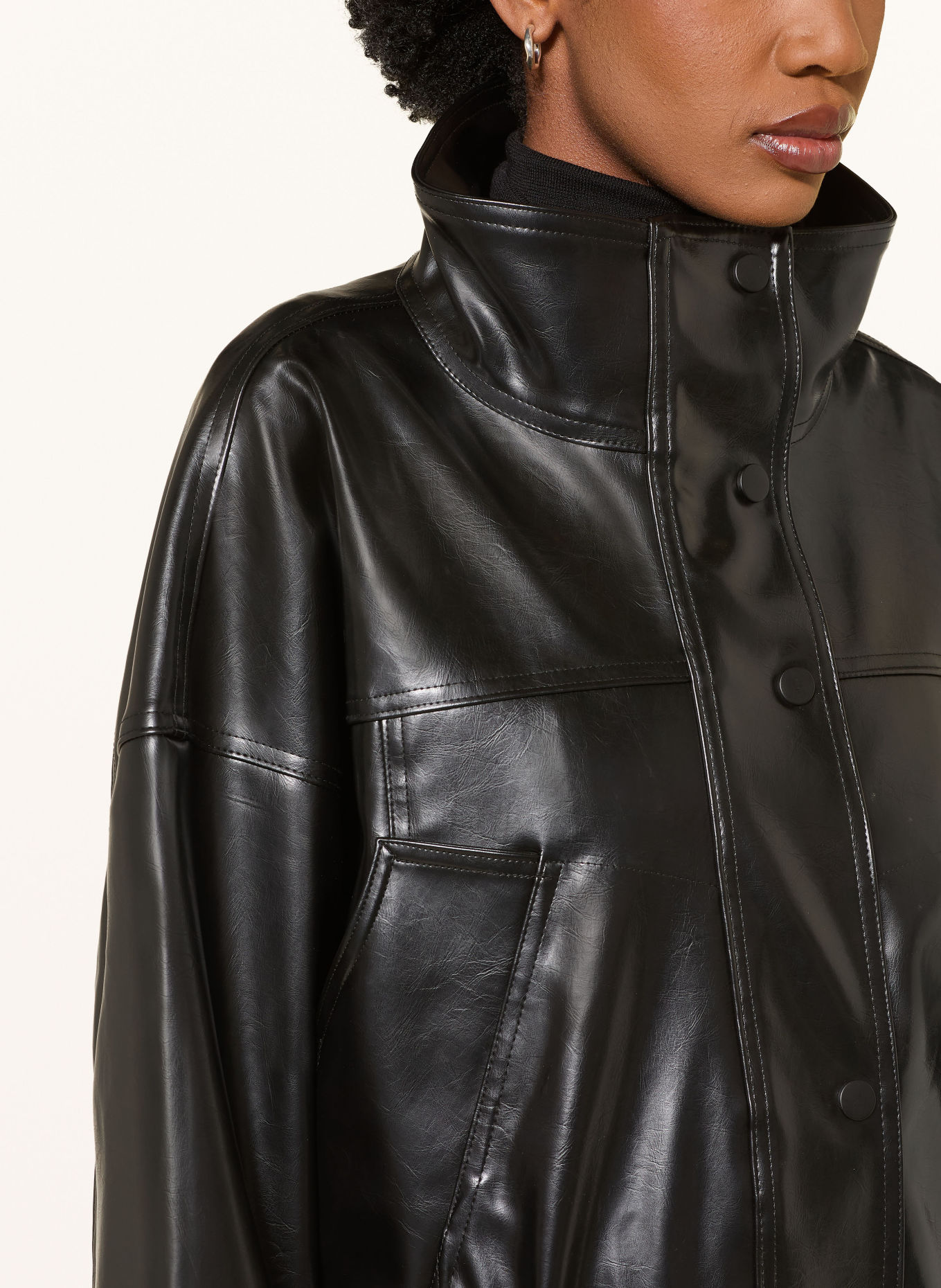 RHÚNE Blouson JESSY aspect cuir: NOIR