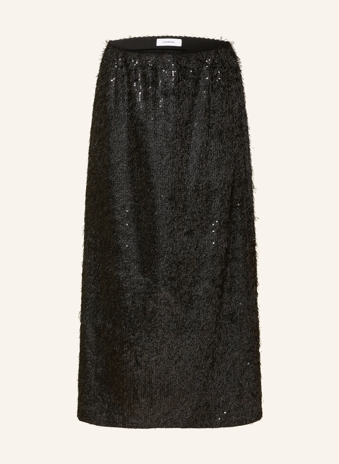 COMMA Sequin Skirt: BLACK