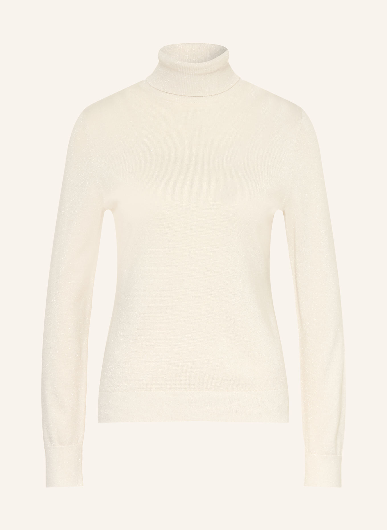 COMMA Rollkragenpullover mit Glitzergarn: ECRU
