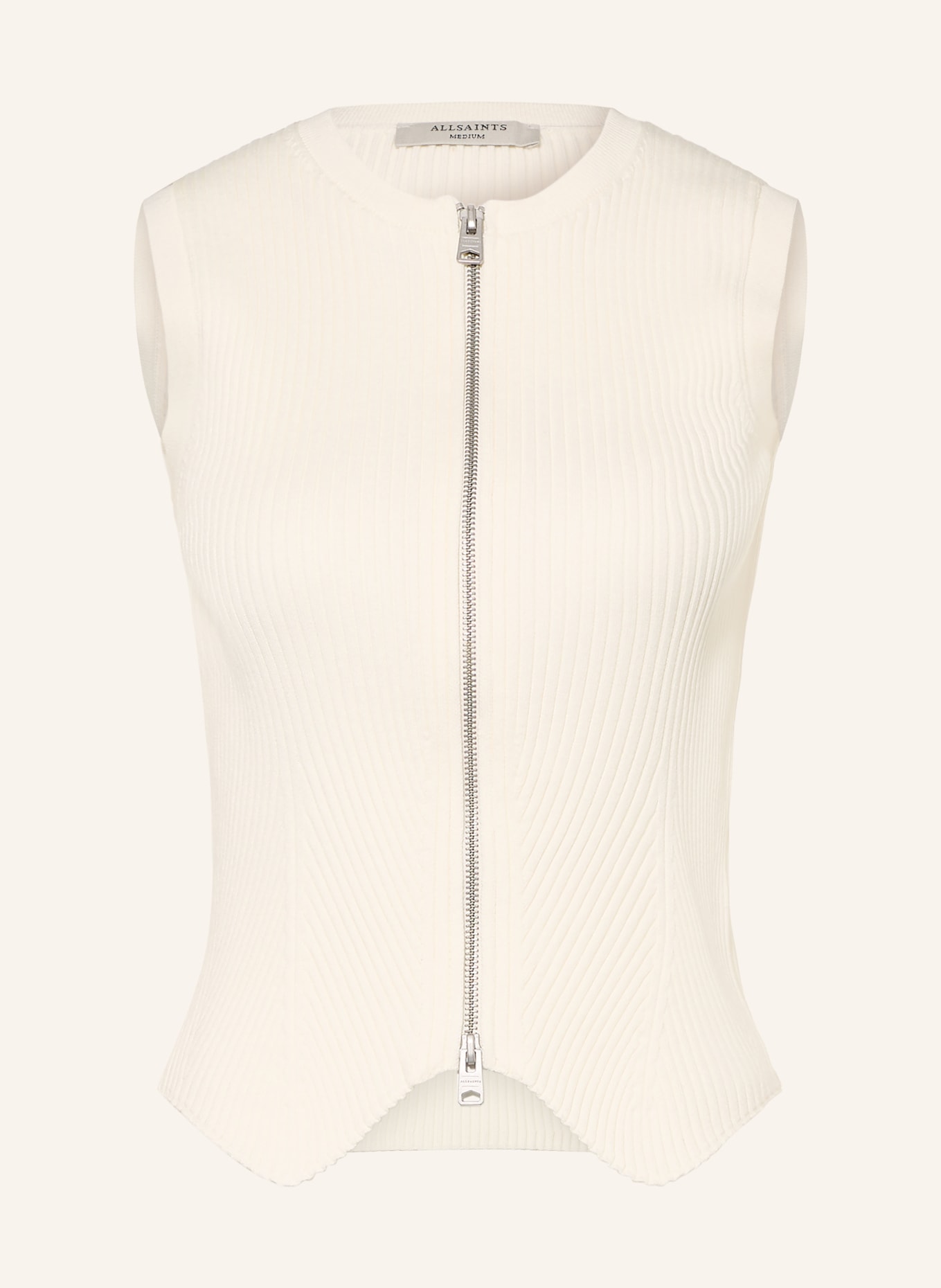 ALLSAINTS Gebreid vest CRUZ: CRÈME