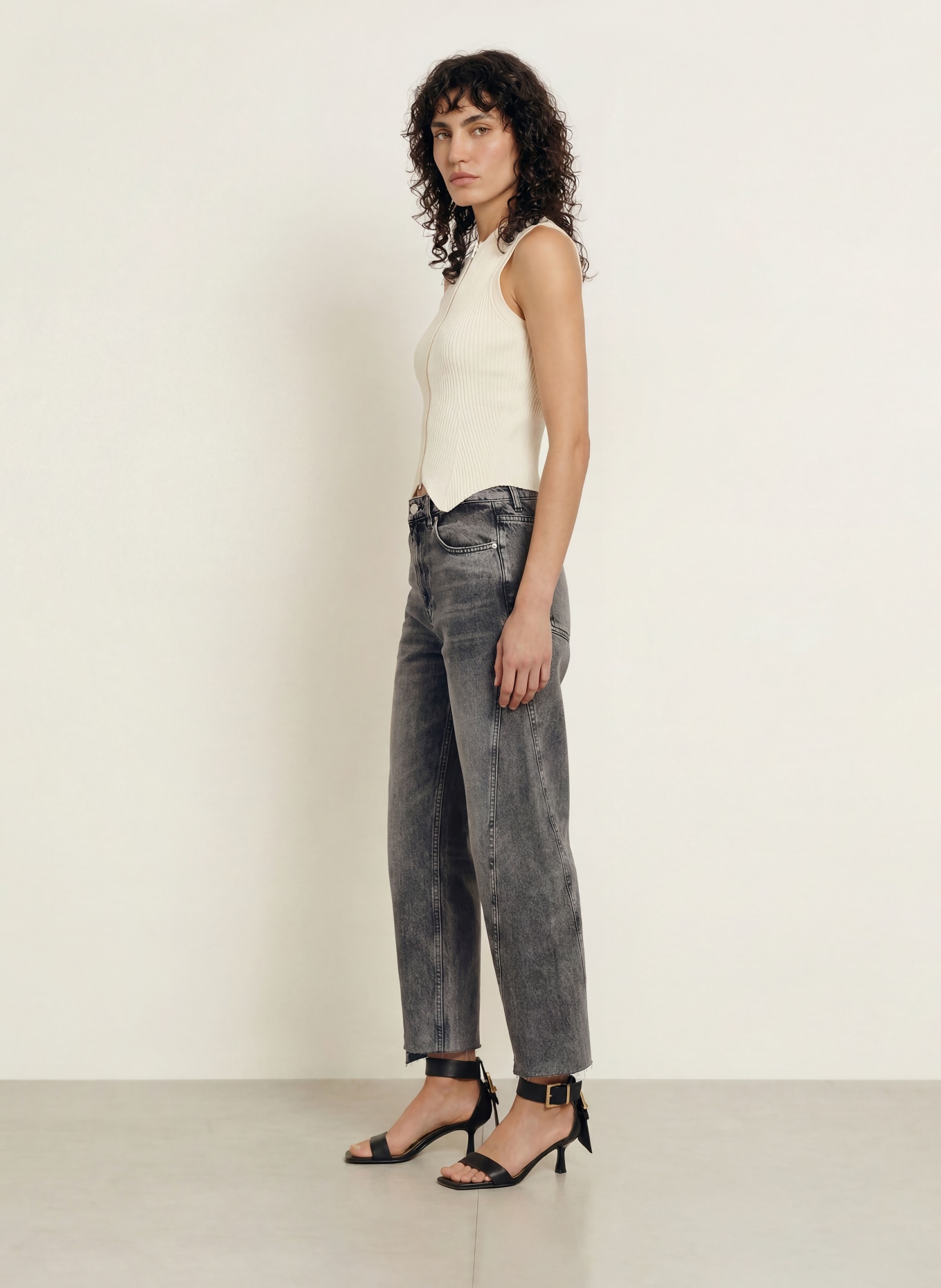 ALLSAINTS Gebreid vest CRUZ: CRÈME