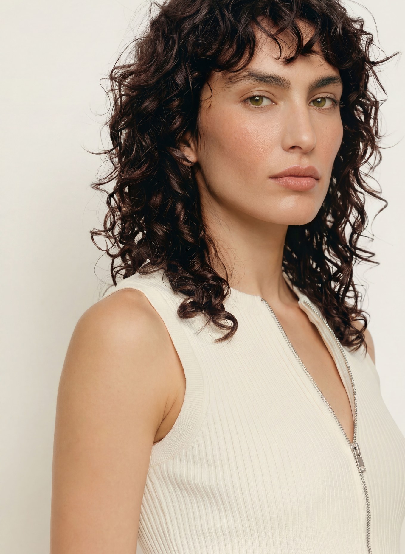 ALLSAINTS Gebreid vest CRUZ: CRÈME