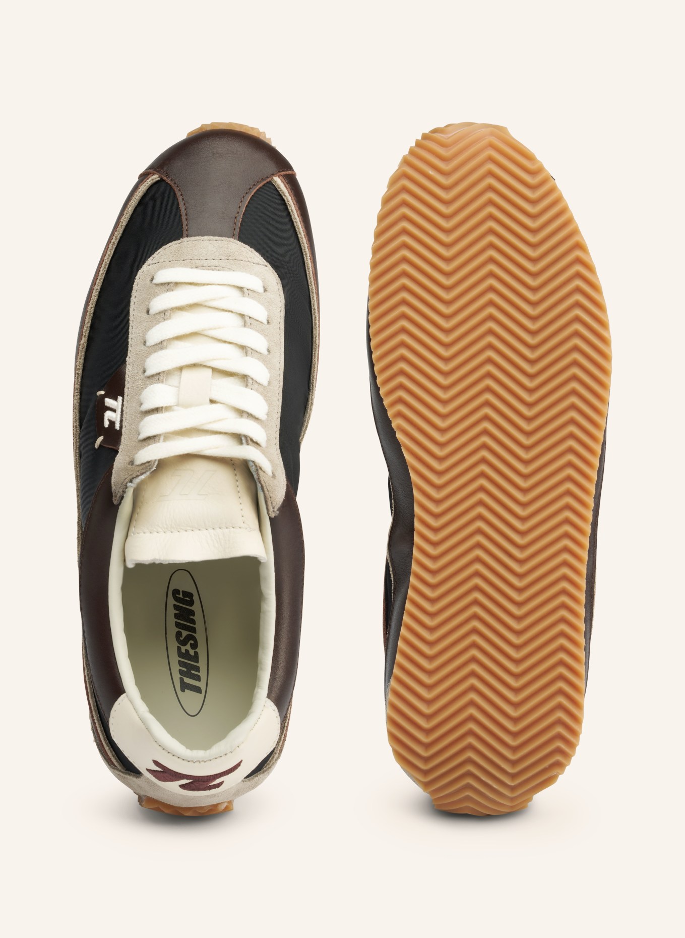 THESING Sneaker SCHUMY: DUNKELBRAUN / WEISS