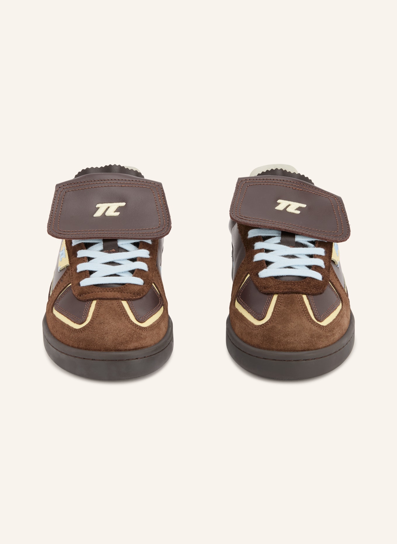 THESING Sneakersy BIG BANG: TMAVĚ HNĚDÁ / TMAVĚ ŽLUTÁ / TMAVĚ MODRÁ