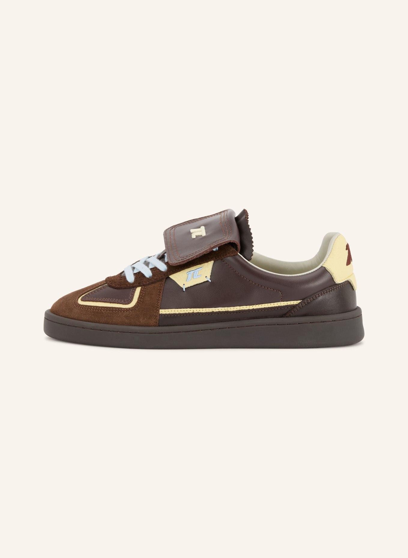 THESING Sneakersy BIG BANG: TMAVĚ HNĚDÁ / TMAVĚ ŽLUTÁ / TMAVĚ MODRÁ