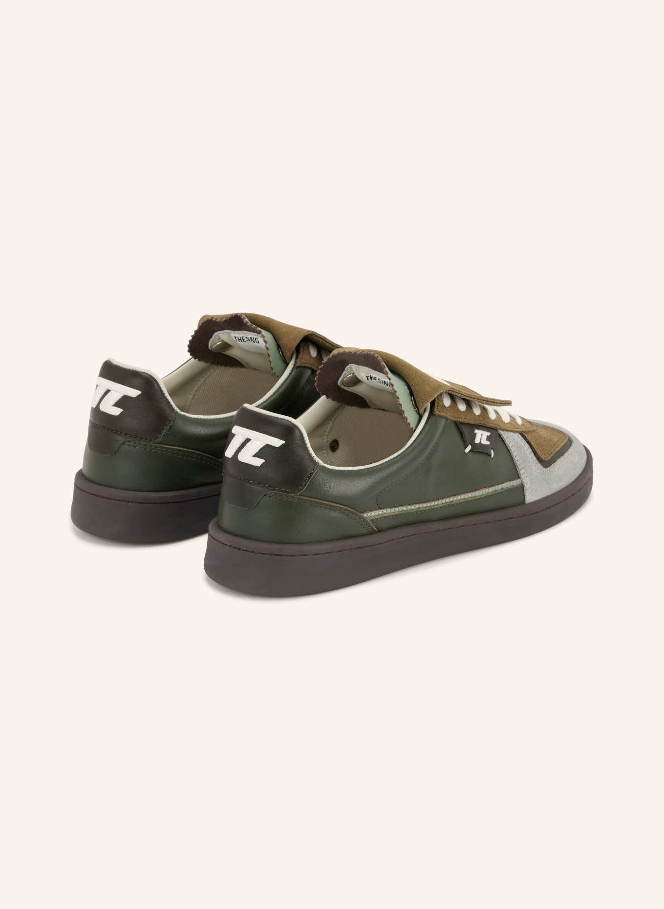 THESING Sneakersy BIG BANG: CIEMNOZIELONY / JASNOCZARY / BIAŁY