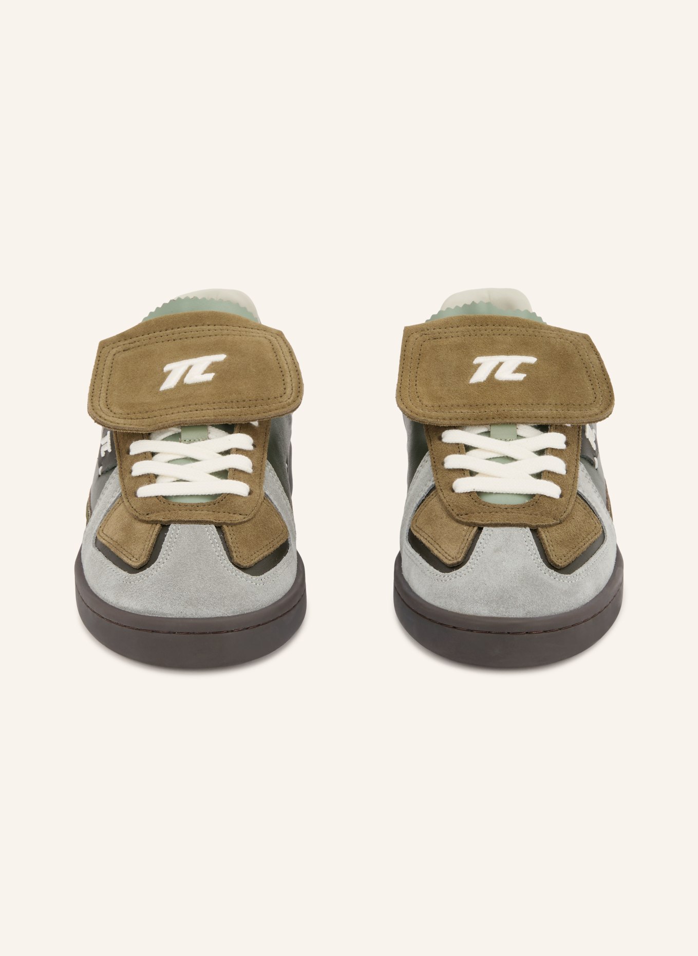 THESING Sneakersy BIG BANG: CIEMNOZIELONY / JASNOCZARY / BIAŁY