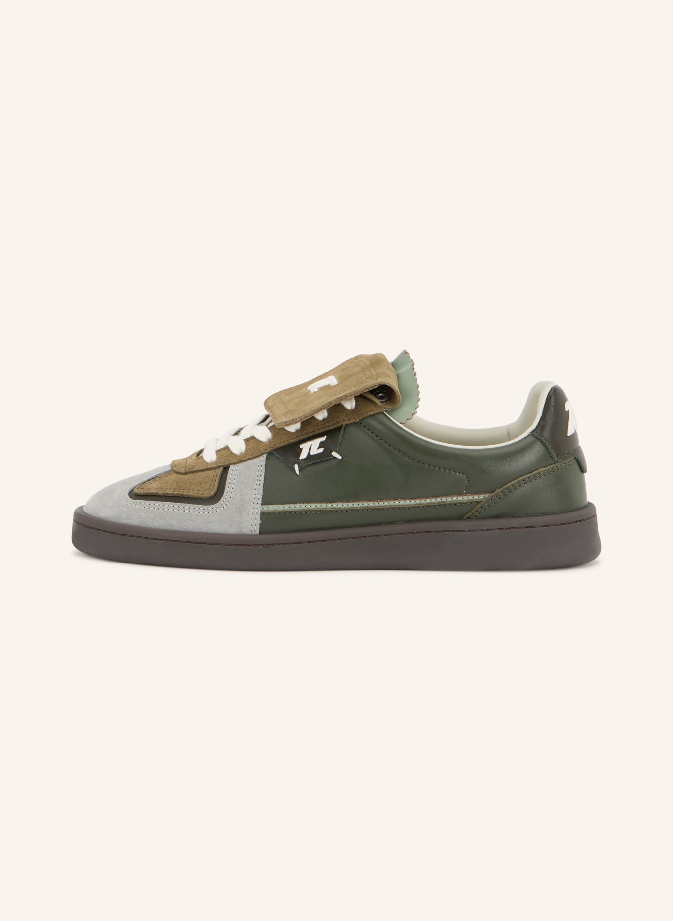 THESING Sneakersy BIG BANG: CIEMNOZIELONY / JASNOCZARY / BIAŁY