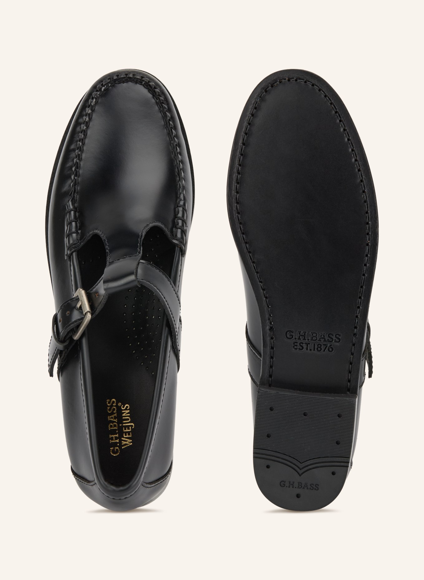 G.H.Bass Loafers Mary Jane WEEJUN: NOIR / ARGENT