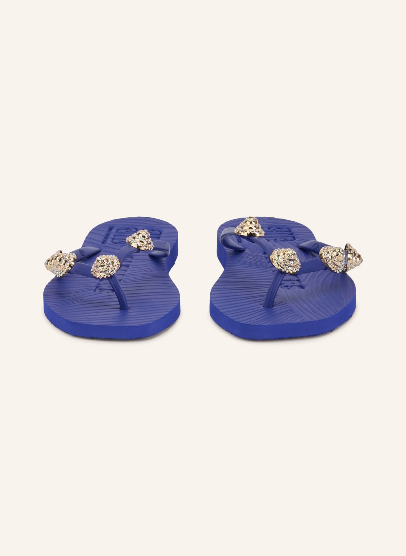 SLEEPERS Flip-Flops TAPERED mit Schmucksteinen: BLAU / SILBER