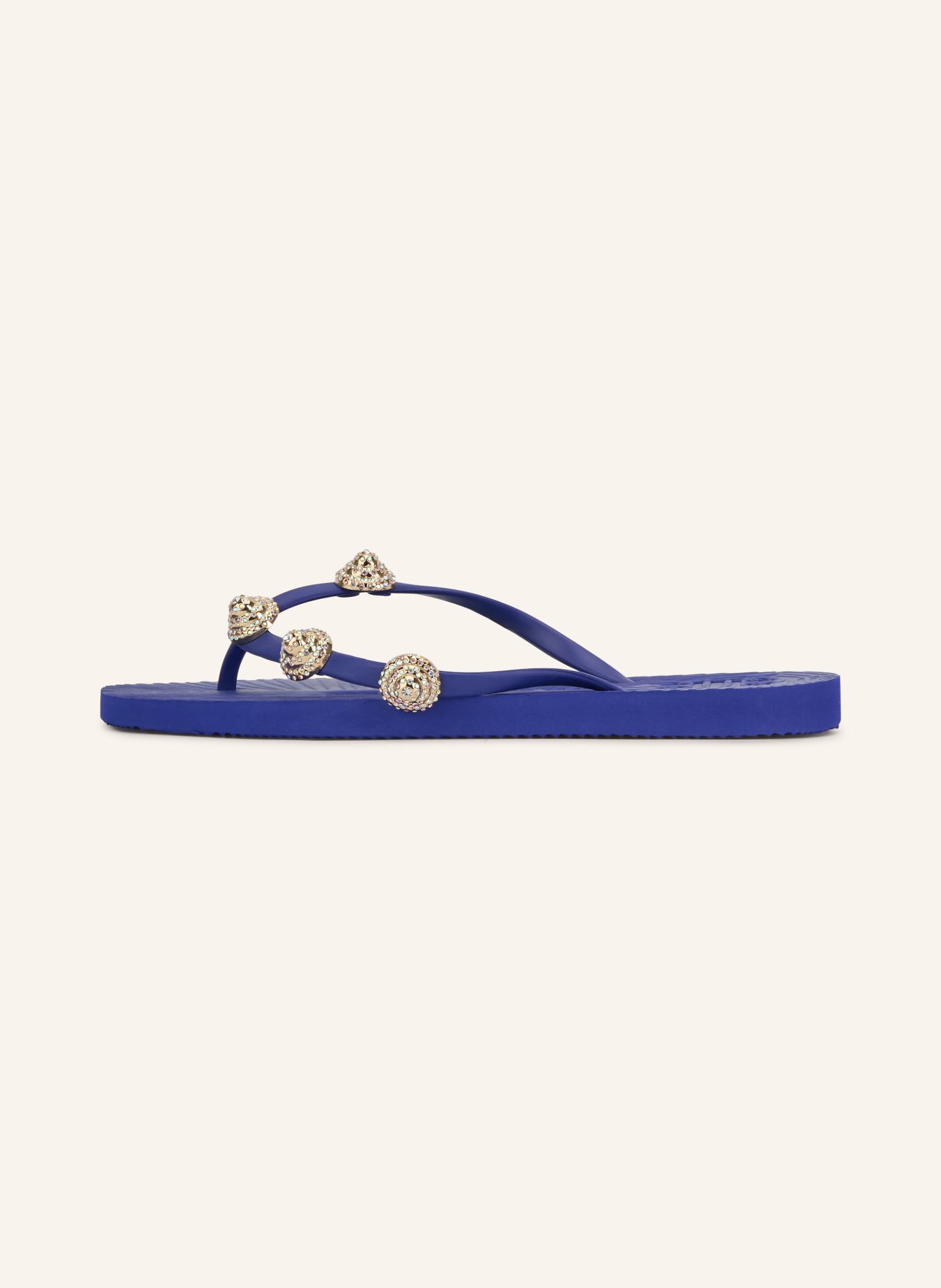 SLEEPERS Flip-Flops TAPERED mit Schmucksteinen: BLAU / SILBER