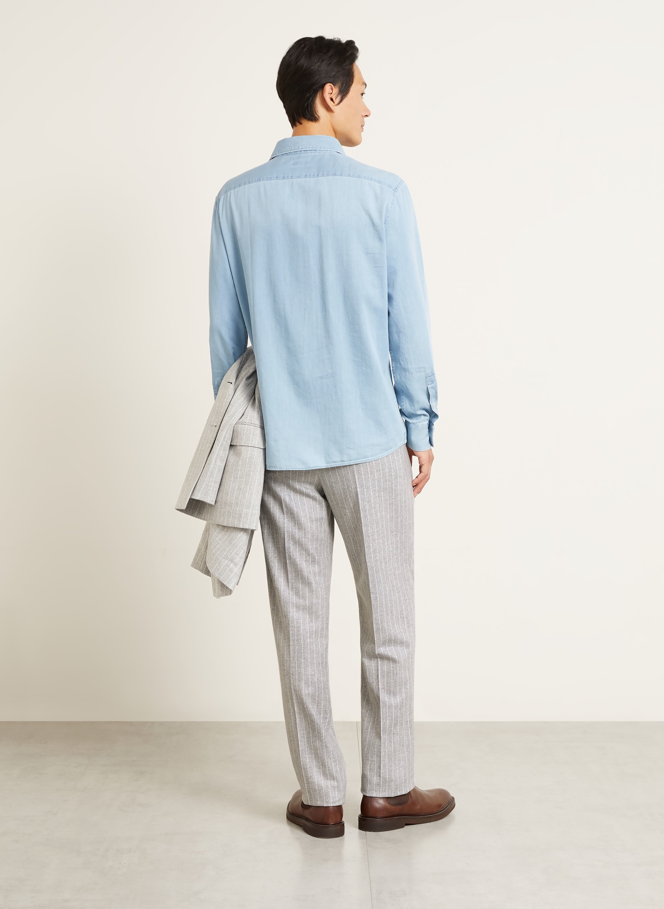BRUNELLO CUCINELLI Jeanshemd Comfort Fit: LICHTBLAUW