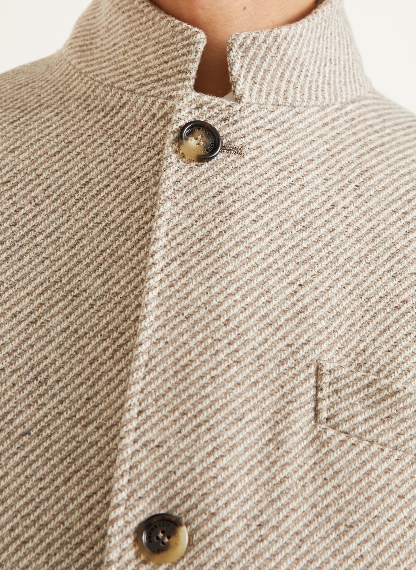 BRUNELLO CUCINELLI Jachetă din cașmir și mătase: TAUPE / ALB