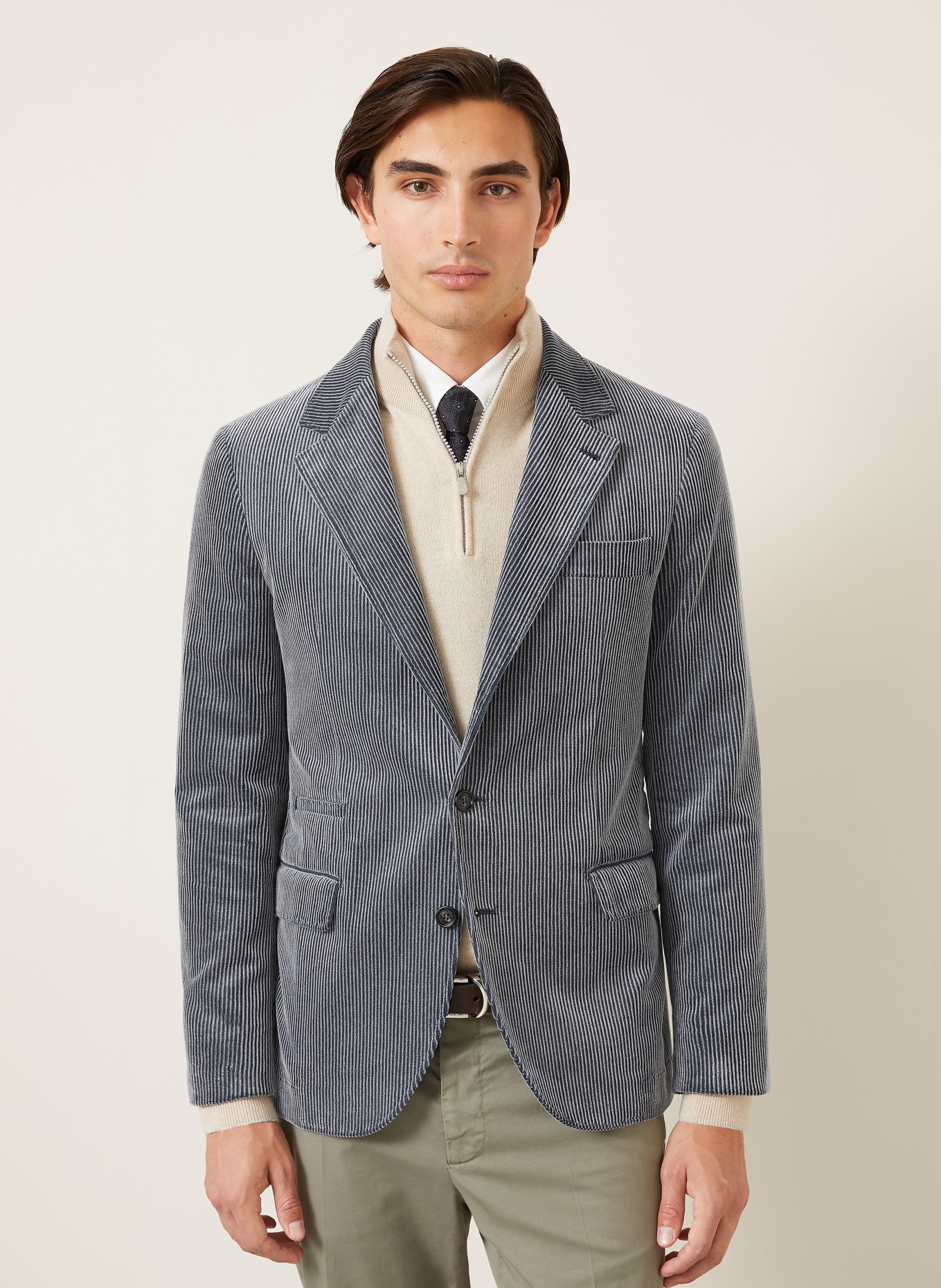 BRUNELLO CUCINELLI Cordsakko Slim Fit: BLAUGRAU