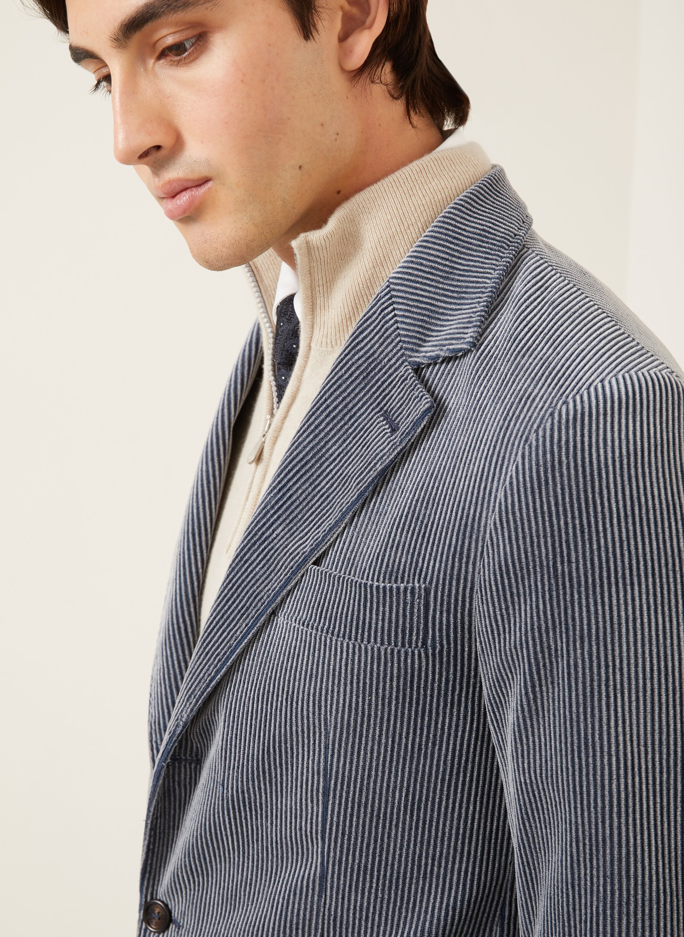 BRUNELLO CUCINELLI Cordsakko Slim Fit: BLAUGRAU