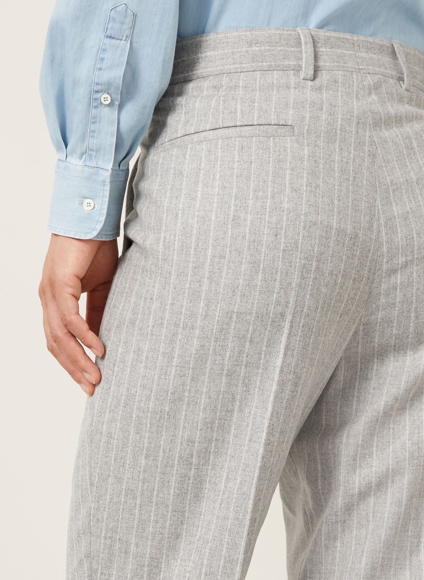 BRUNELLO CUCINELLI Slim Fit-kostym: LJUSGRÅ / VIT