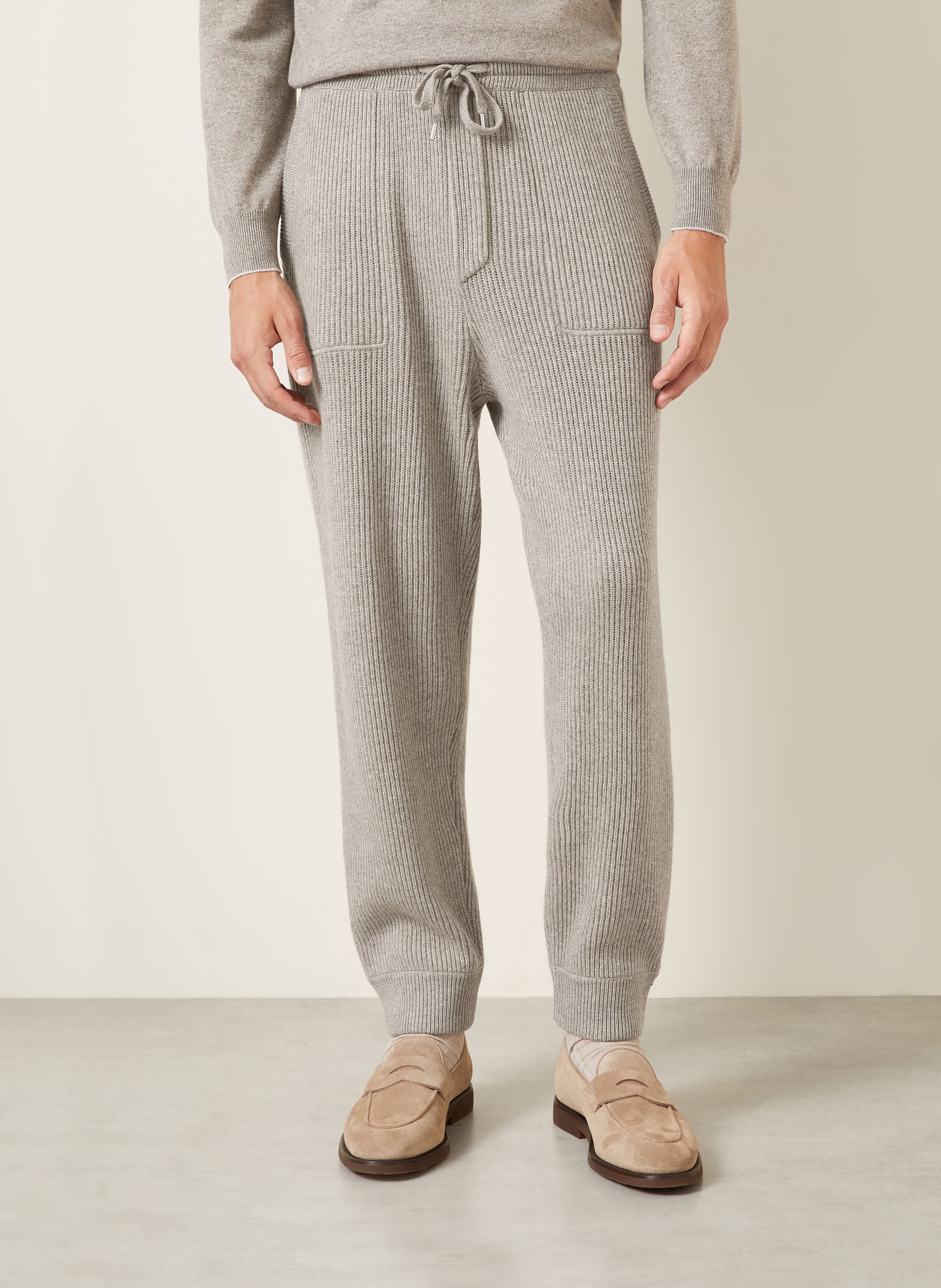 BRUNELLO CUCINELLI Strickhose aus Cashmere: GRAU