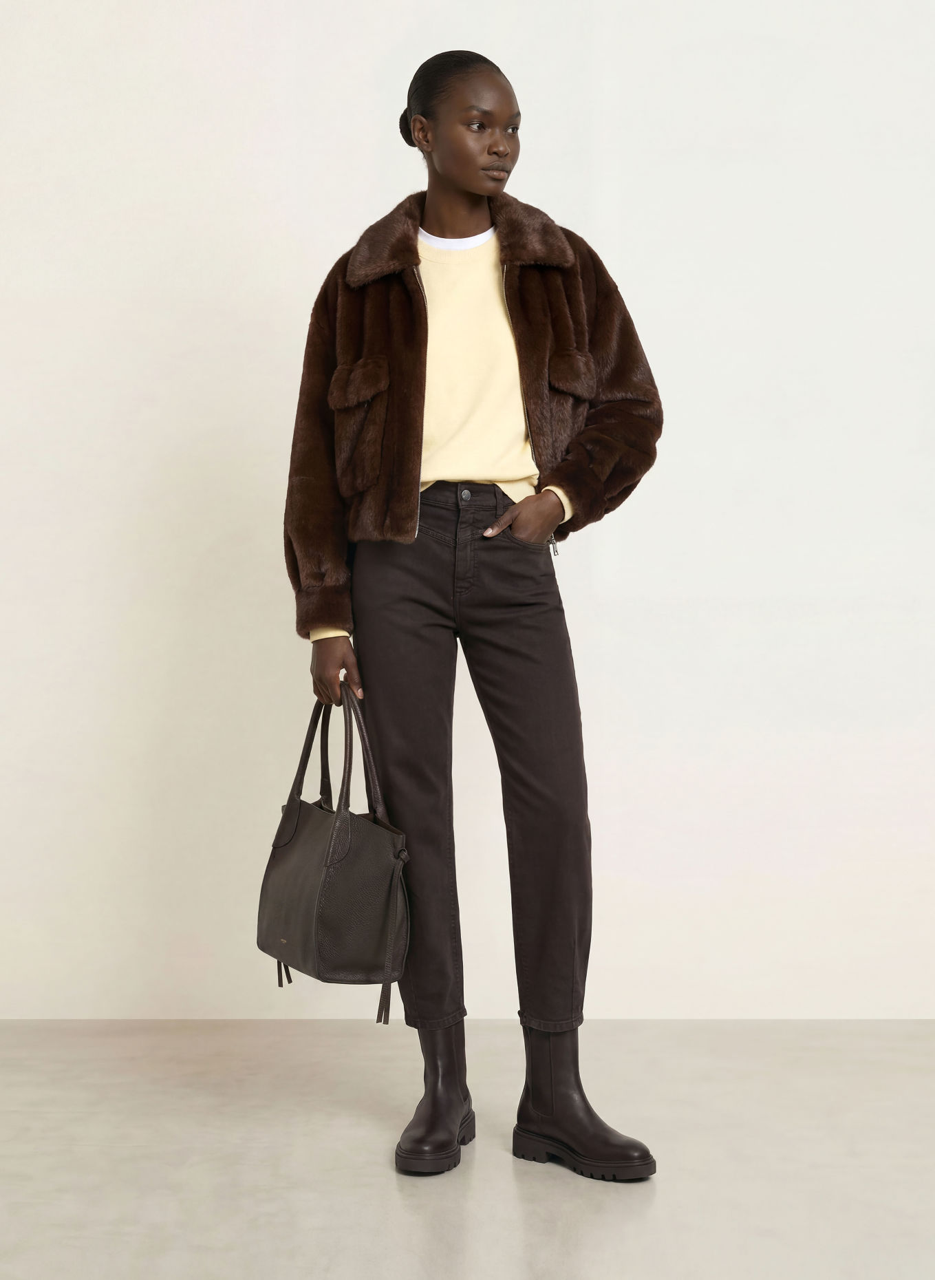 CAMBIO Barrel jeans ELIN: 760 dark chocolate