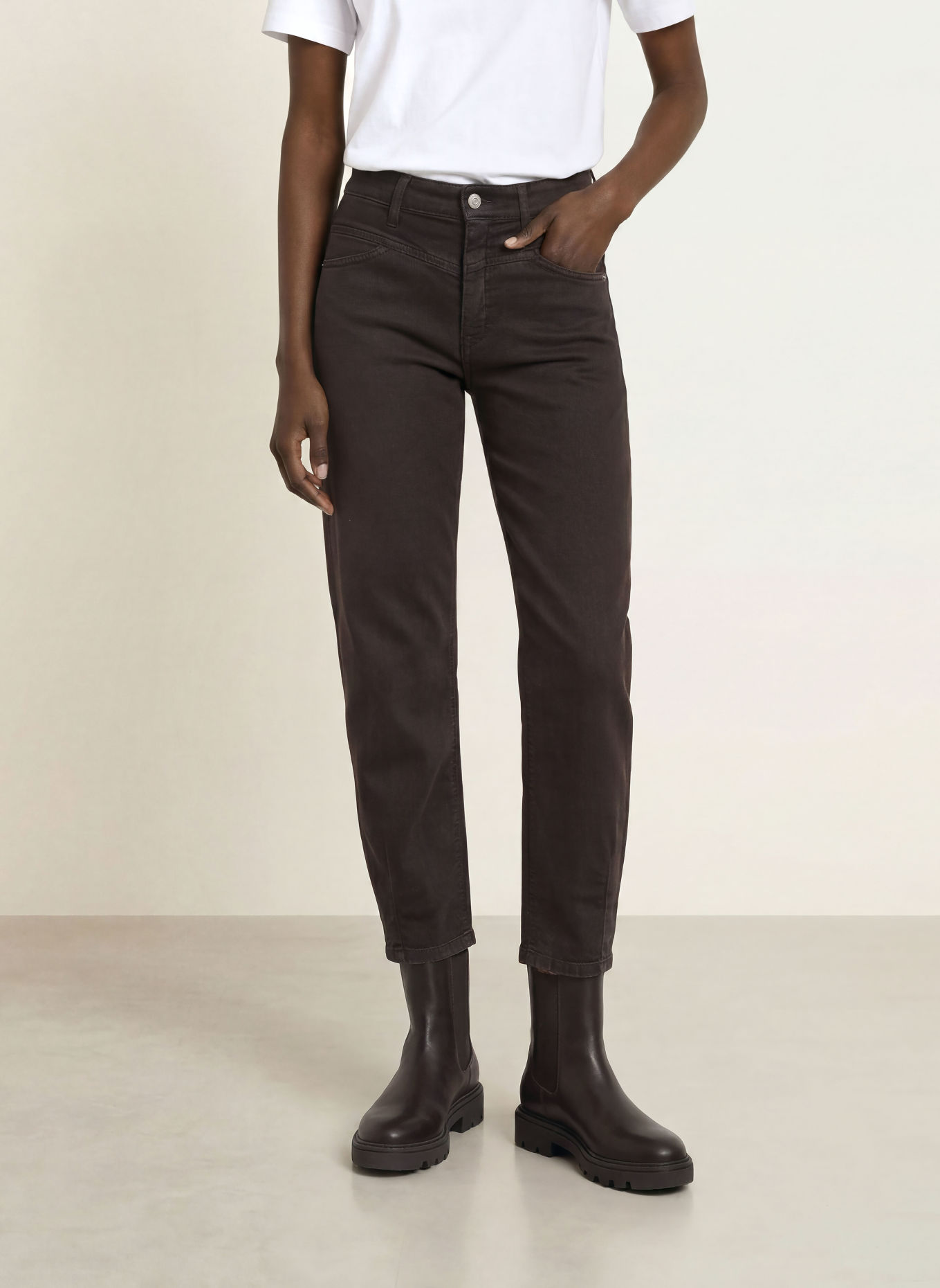 CAMBIO Barrel jeans ELIN: 760 dark chocolate