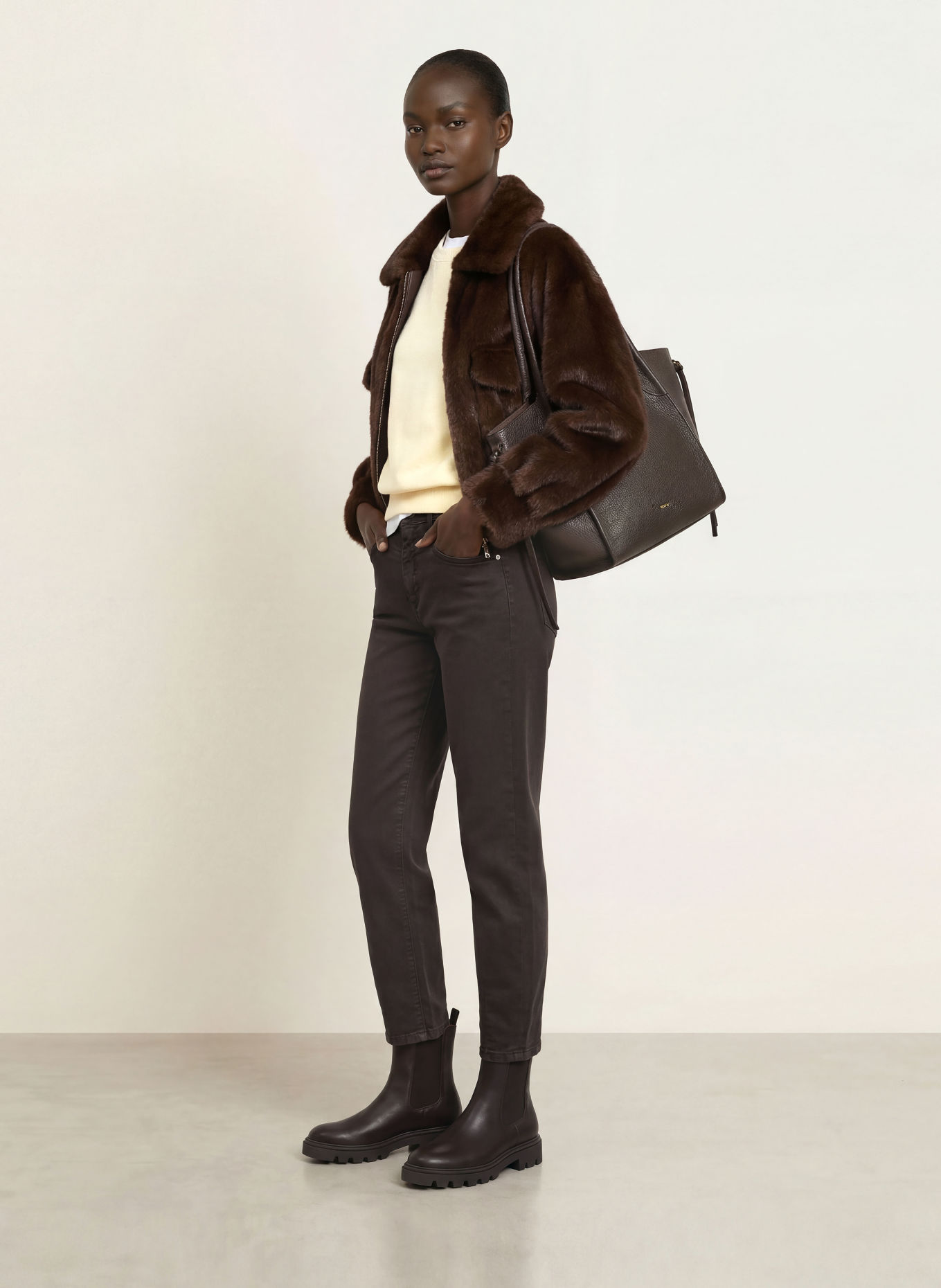 CAMBIO Barrel jeans ELIN: 760 dark chocolate