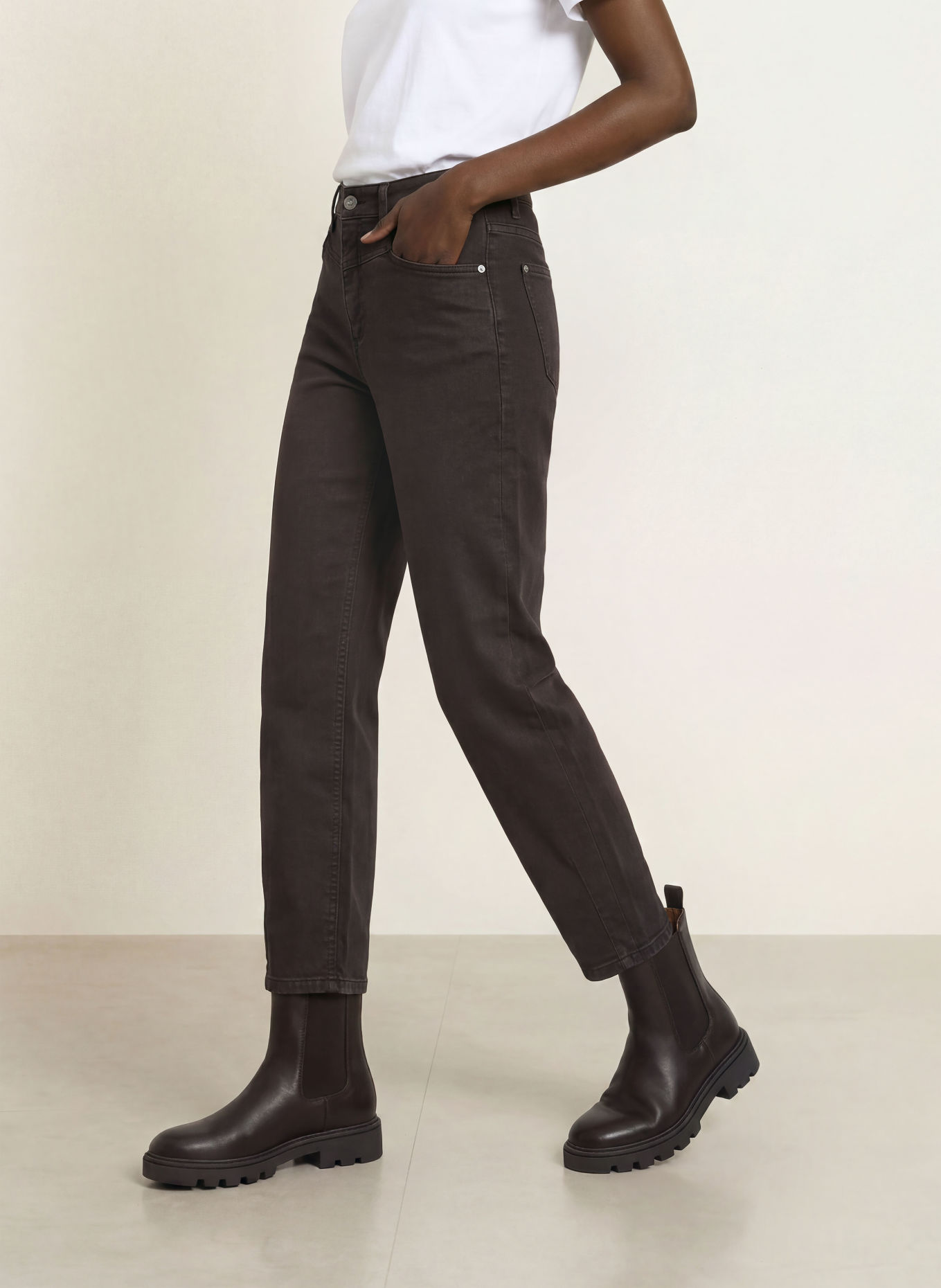 CAMBIO Barrel jeans ELIN: 760 dark chocolate