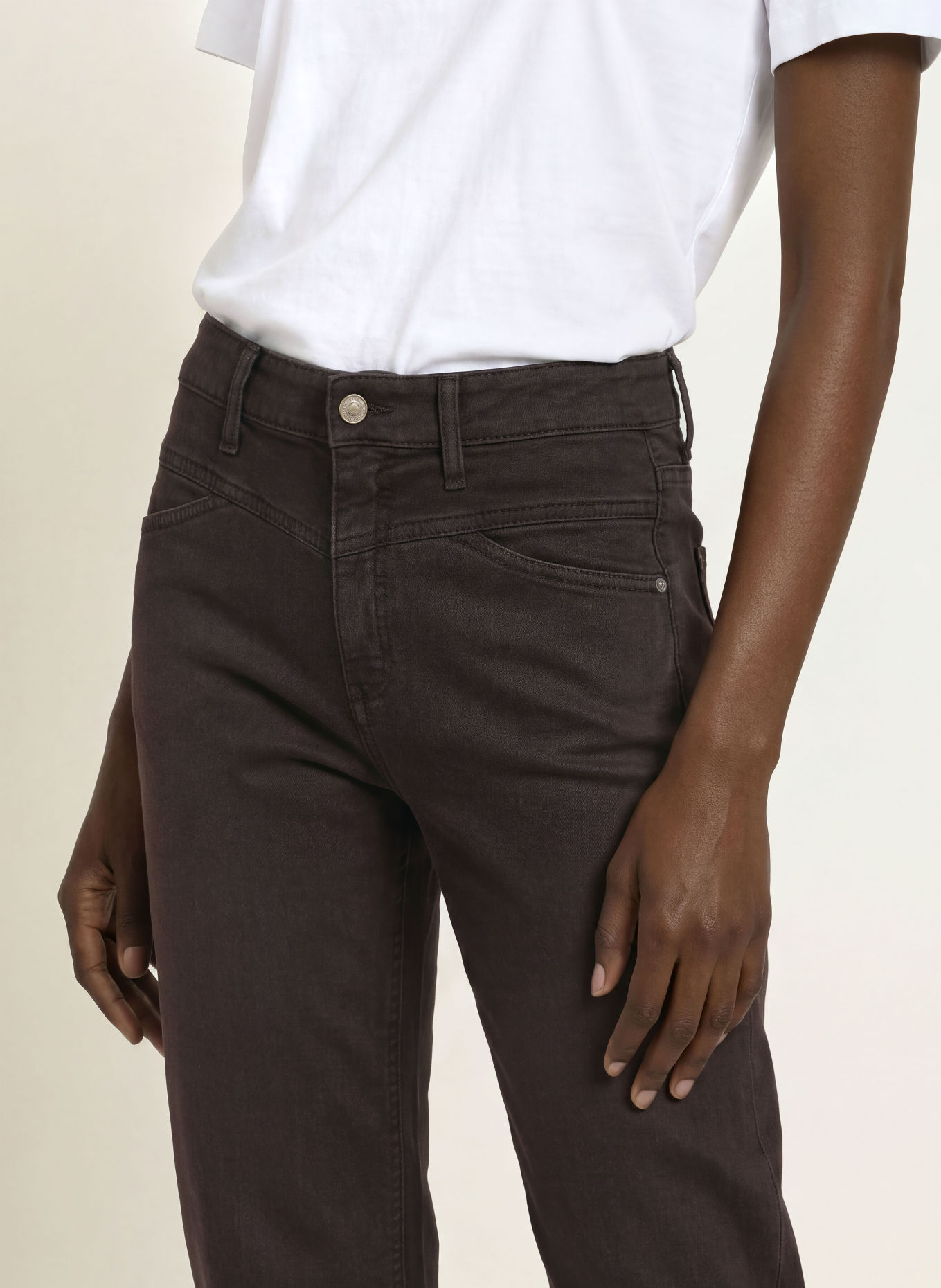 CAMBIO Barrel jeans ELIN: 760 dark chocolate