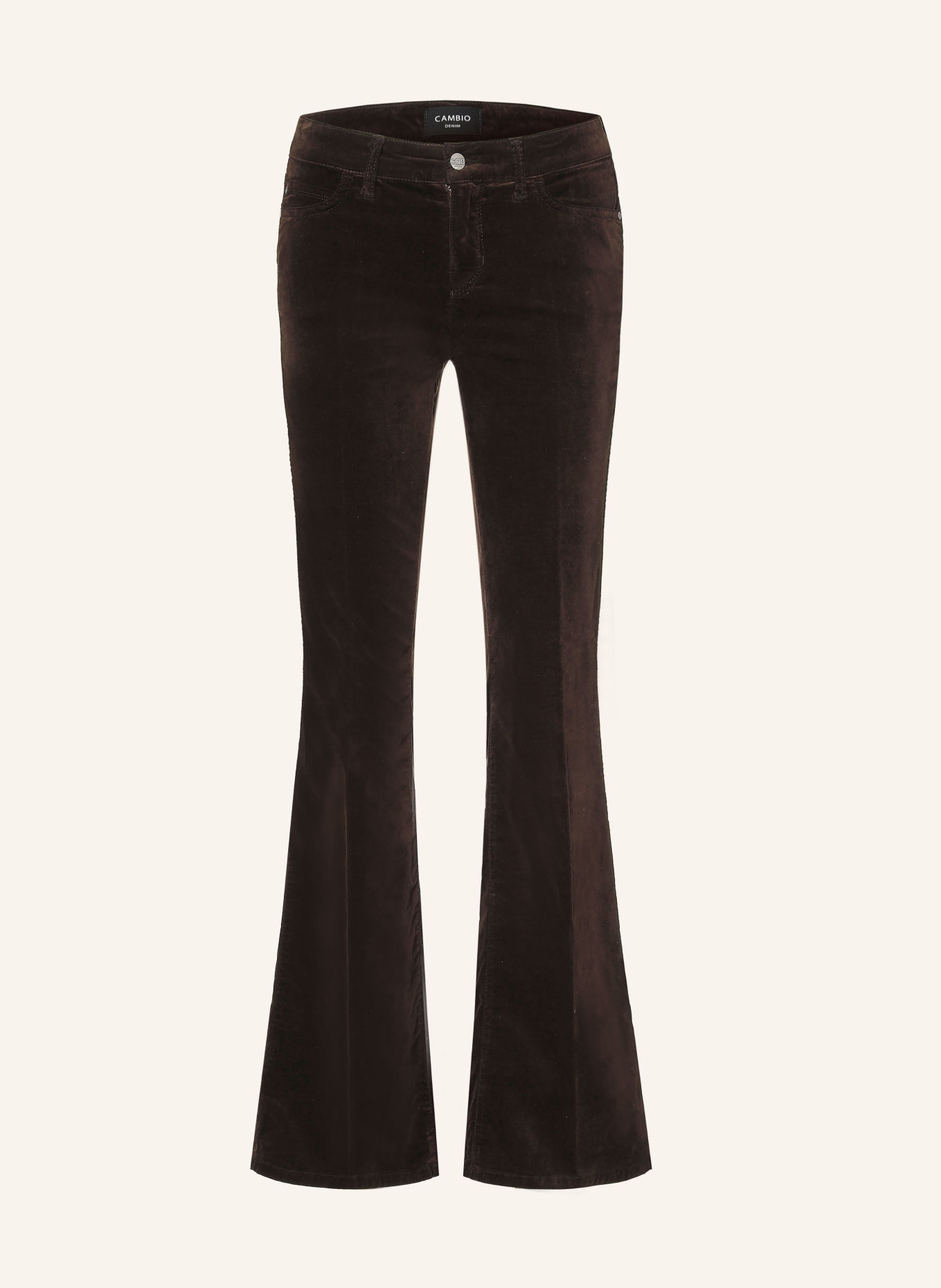 CAMBIO PARIS Velvet Bootcut Trousers: 771 choco spill