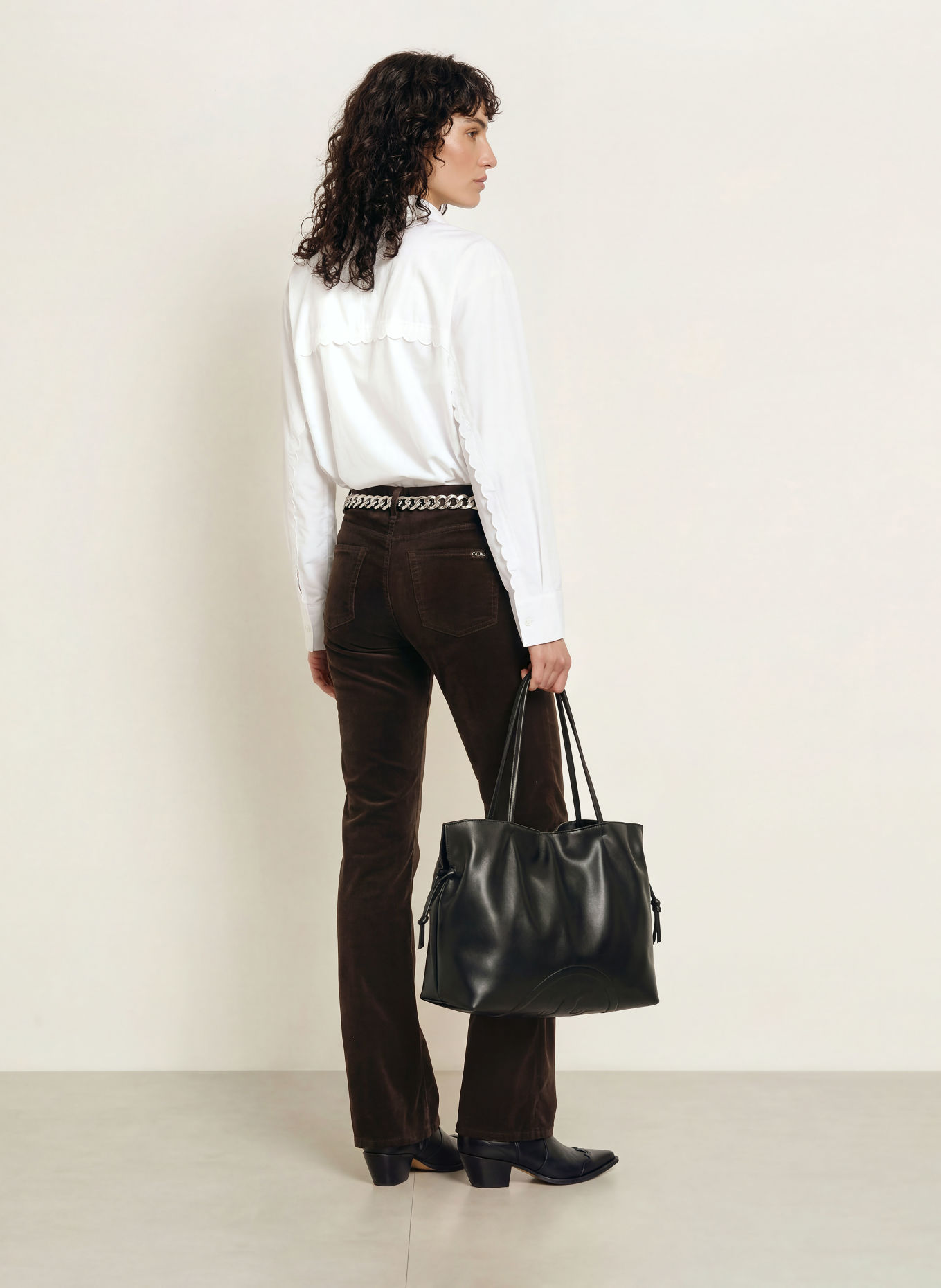 CAMBIO PARIS Velvet Bootcut Trousers: 771 choco spill