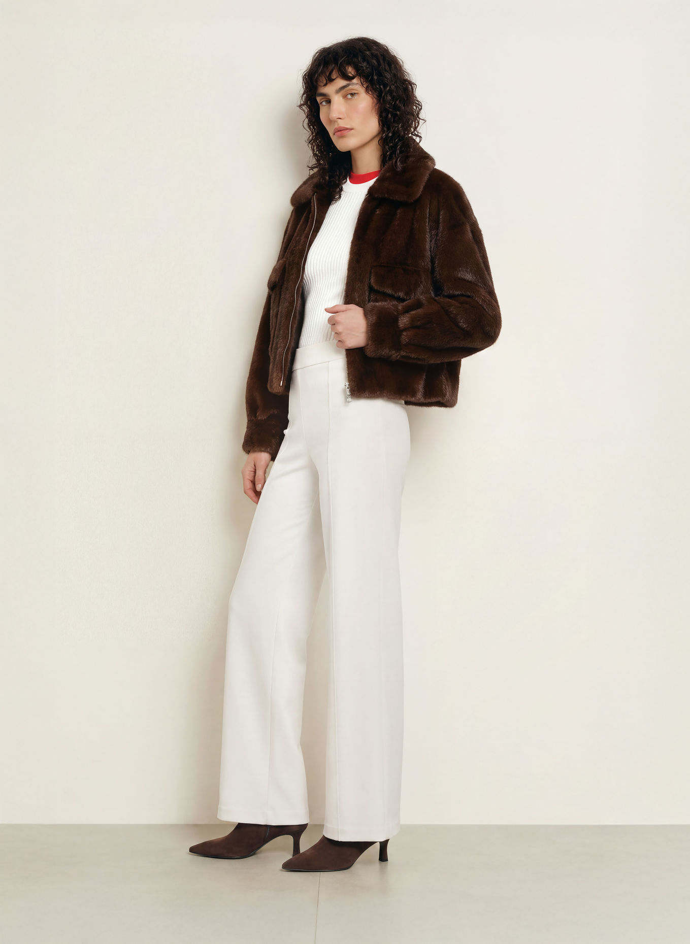 CAMBIO Flanellhose AMBER: WEISS