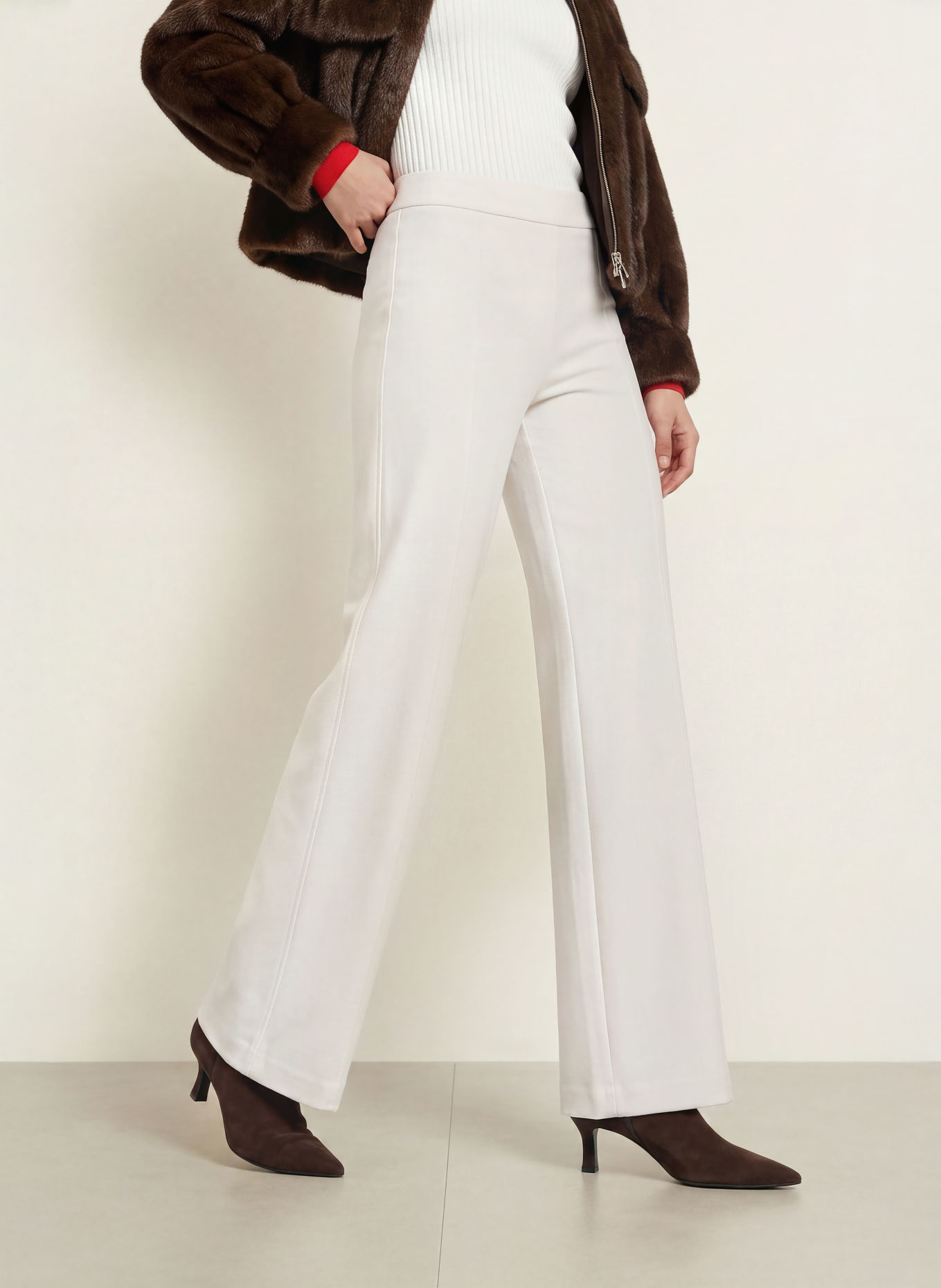 CAMBIO Flanellhose AMBER: WEISS