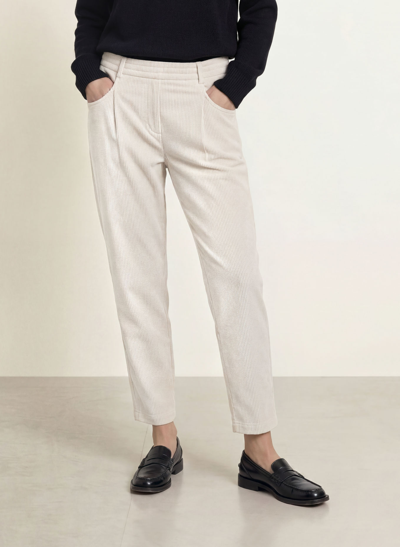 CAMBIO ORCHID 7/8-length trousers: CREAM