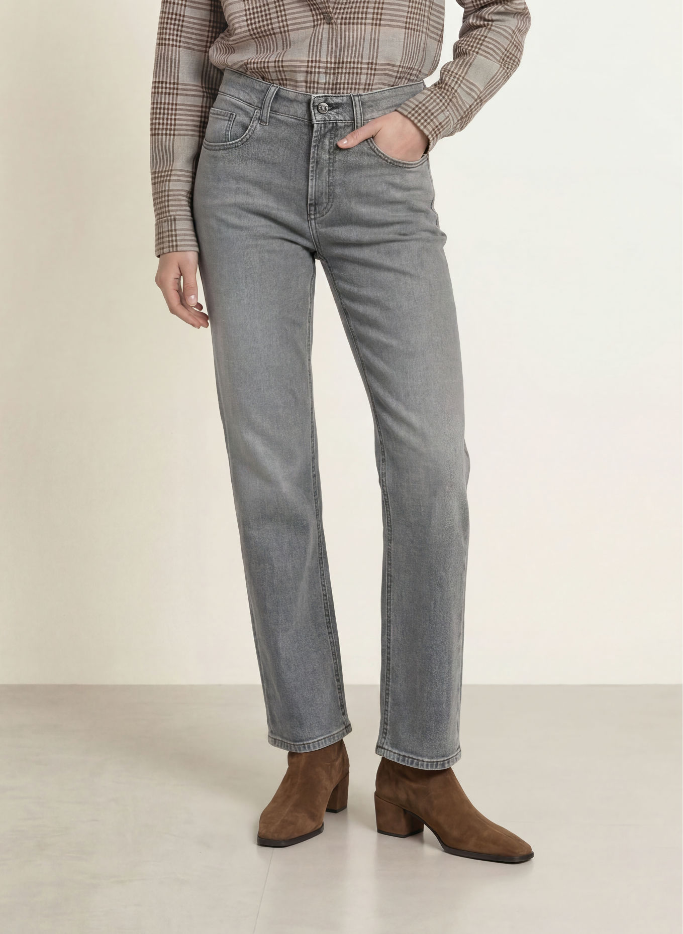 CAMBIO Straight jeans GINI: 5271 cross black bleached