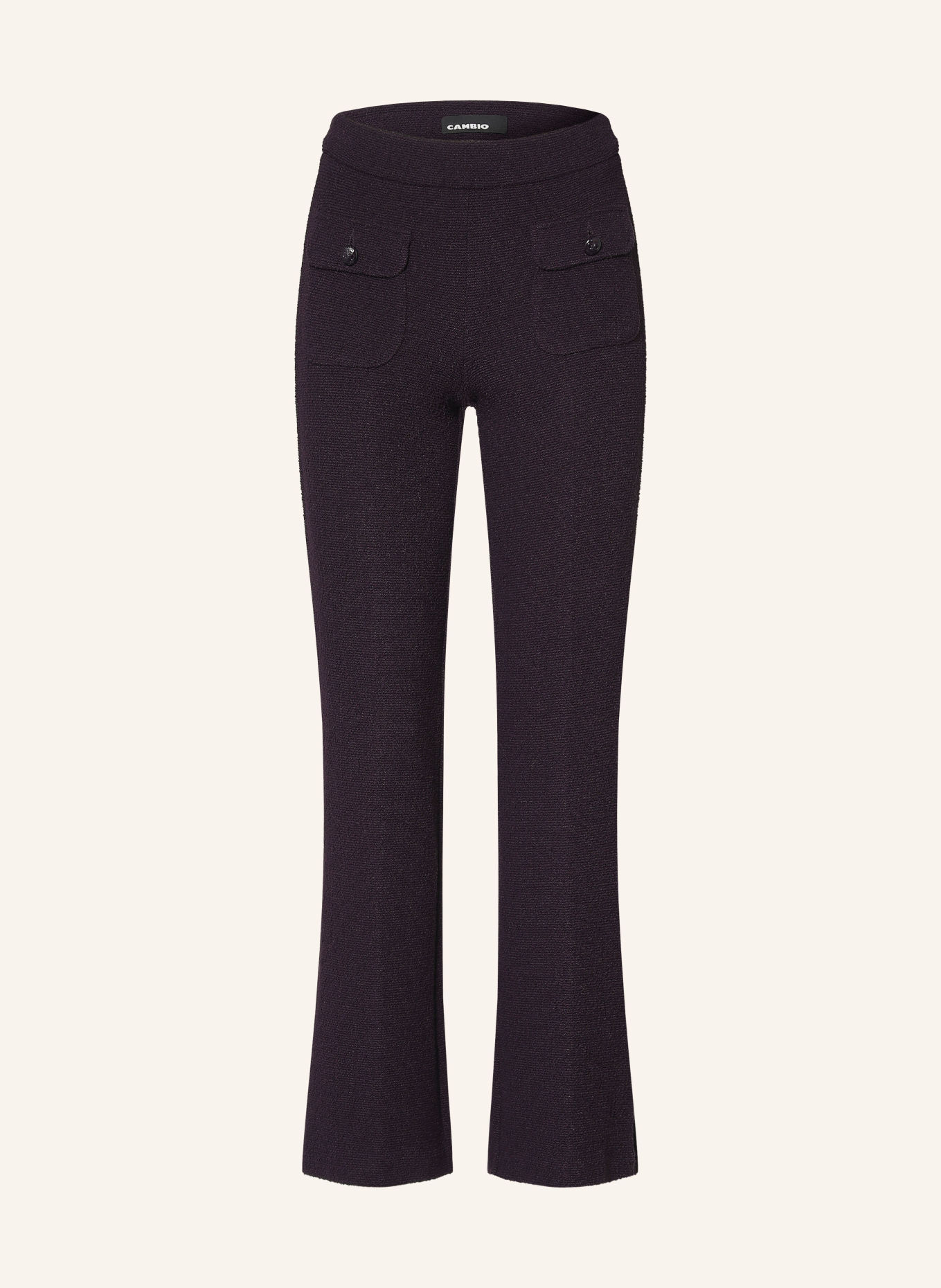 CAMBIO Bouclé-broek FAITH: DONKERPAARS