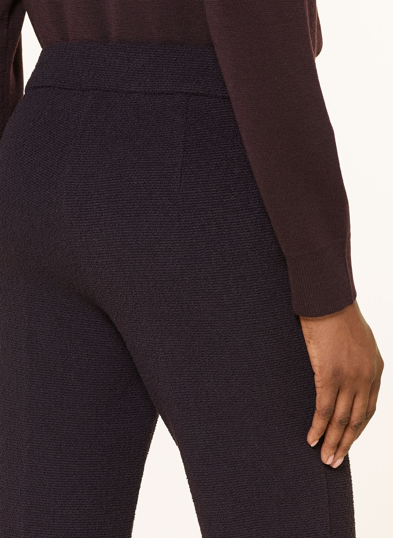 CAMBIO Bouclé-broek FAITH: DONKERPAARS