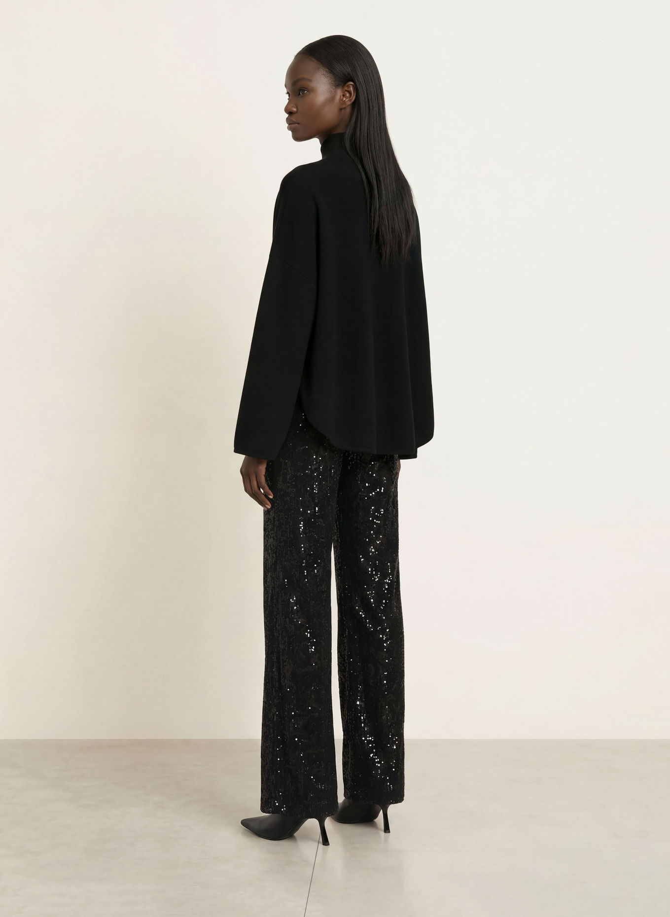 CAMBIO Marlene-broek ALLISON met pailletten: ZWART