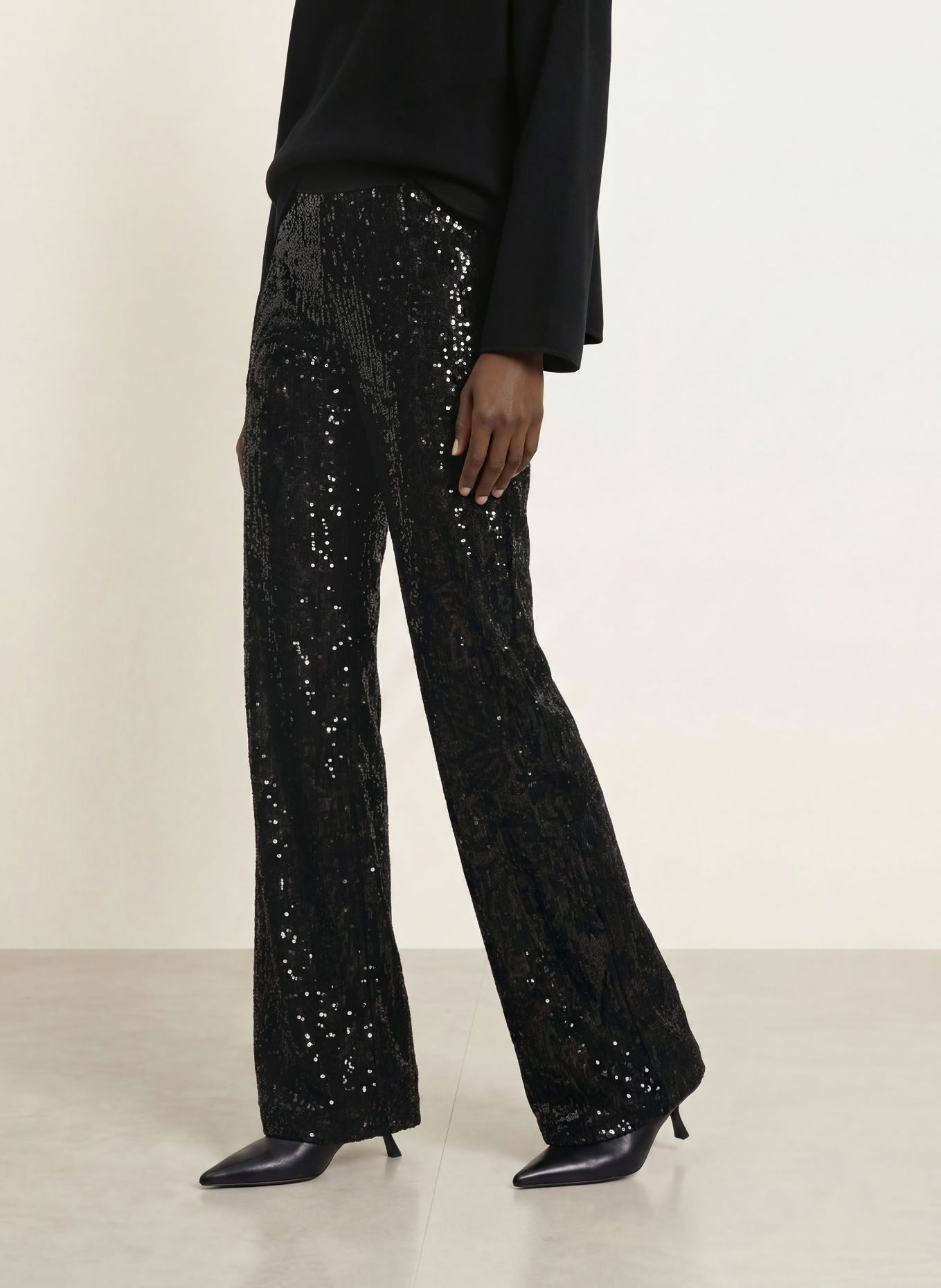 CAMBIO Marlene-broek ALLISON met pailletten: ZWART